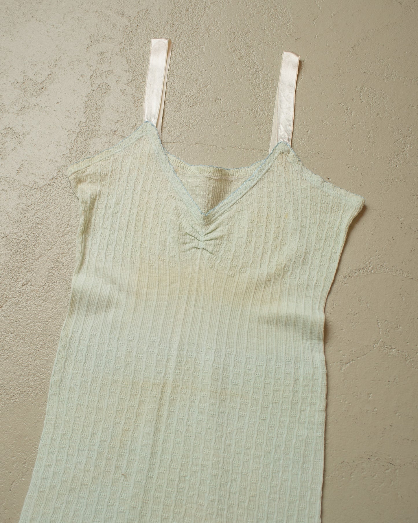 1920s Womens Knit Undershirt blue - S/M