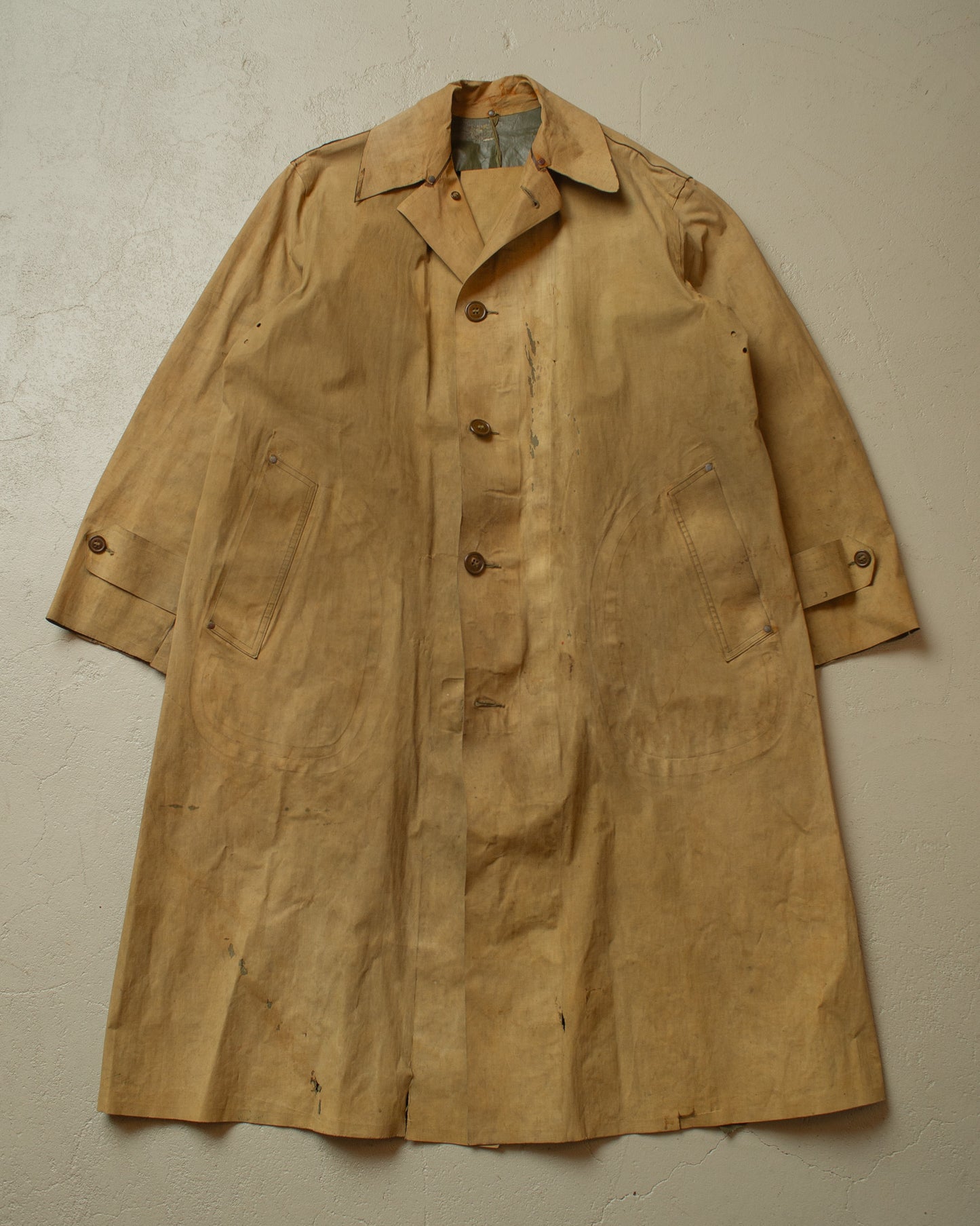 1943 US Army WW2 Rubber Rain Coat beige - M