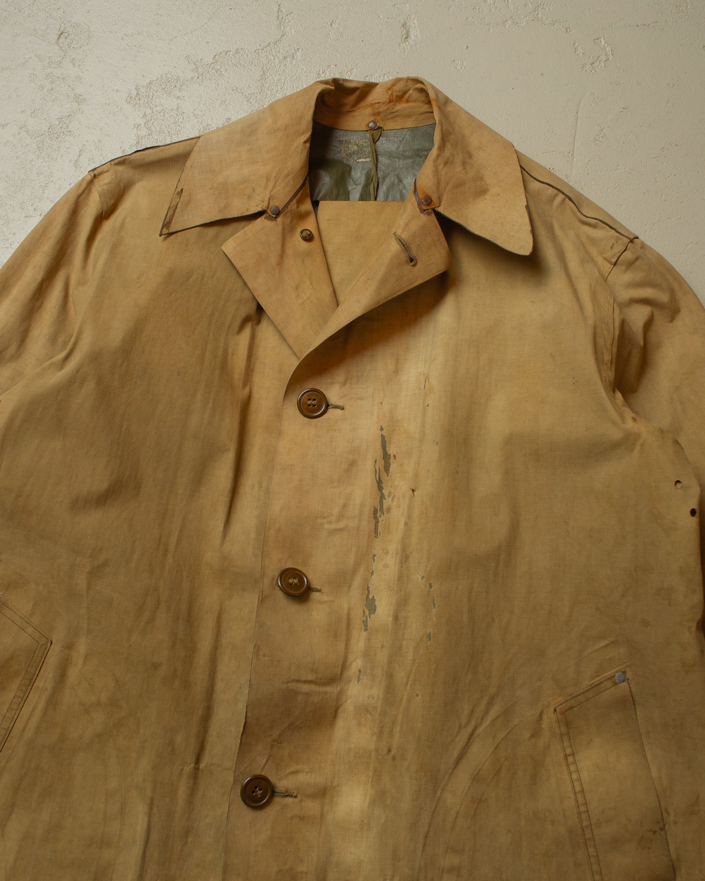 1943 US Army WW2 Rubber Rain Coat beige - M