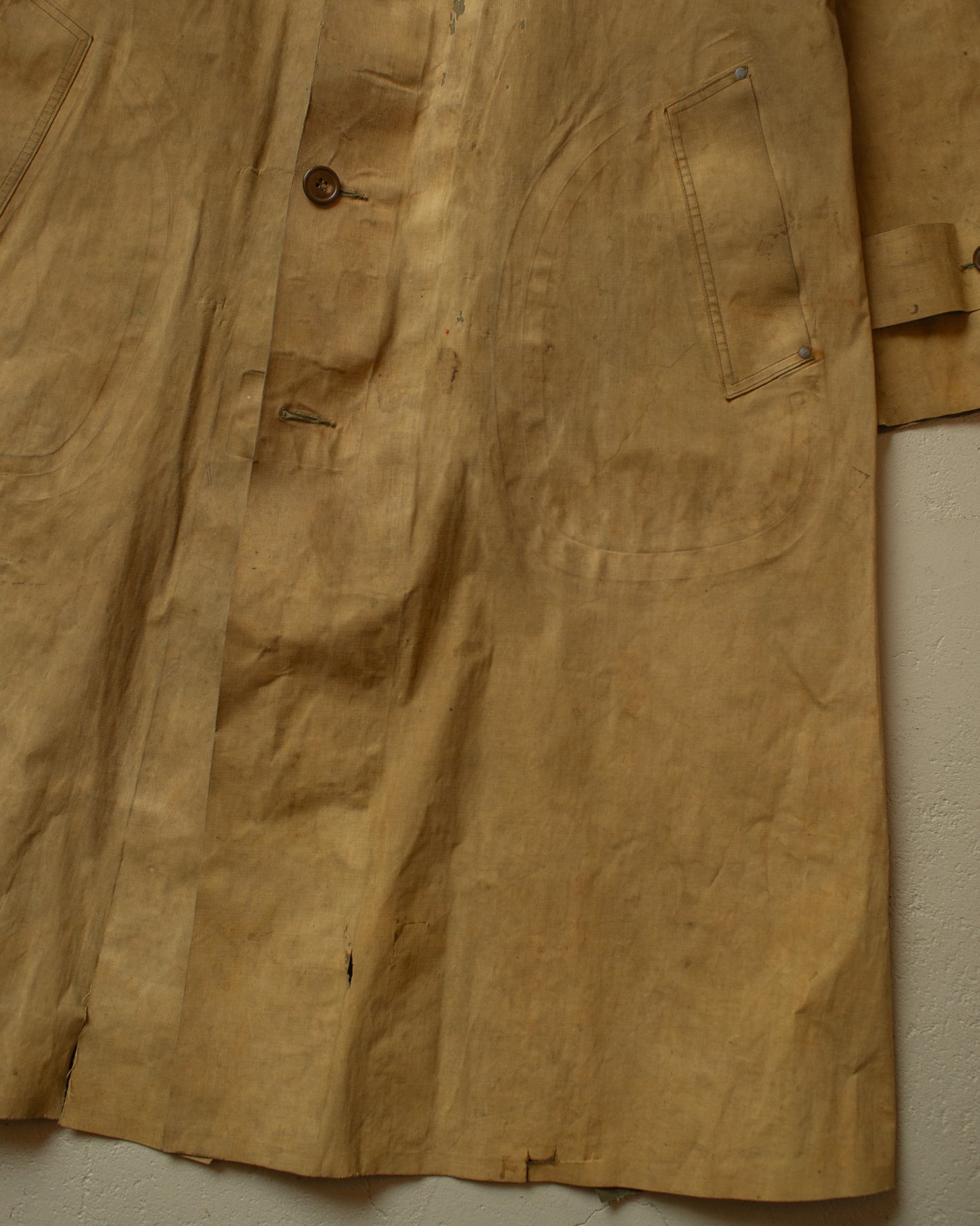 1943 US Army WW2 Rubber Rain Coat beige - M