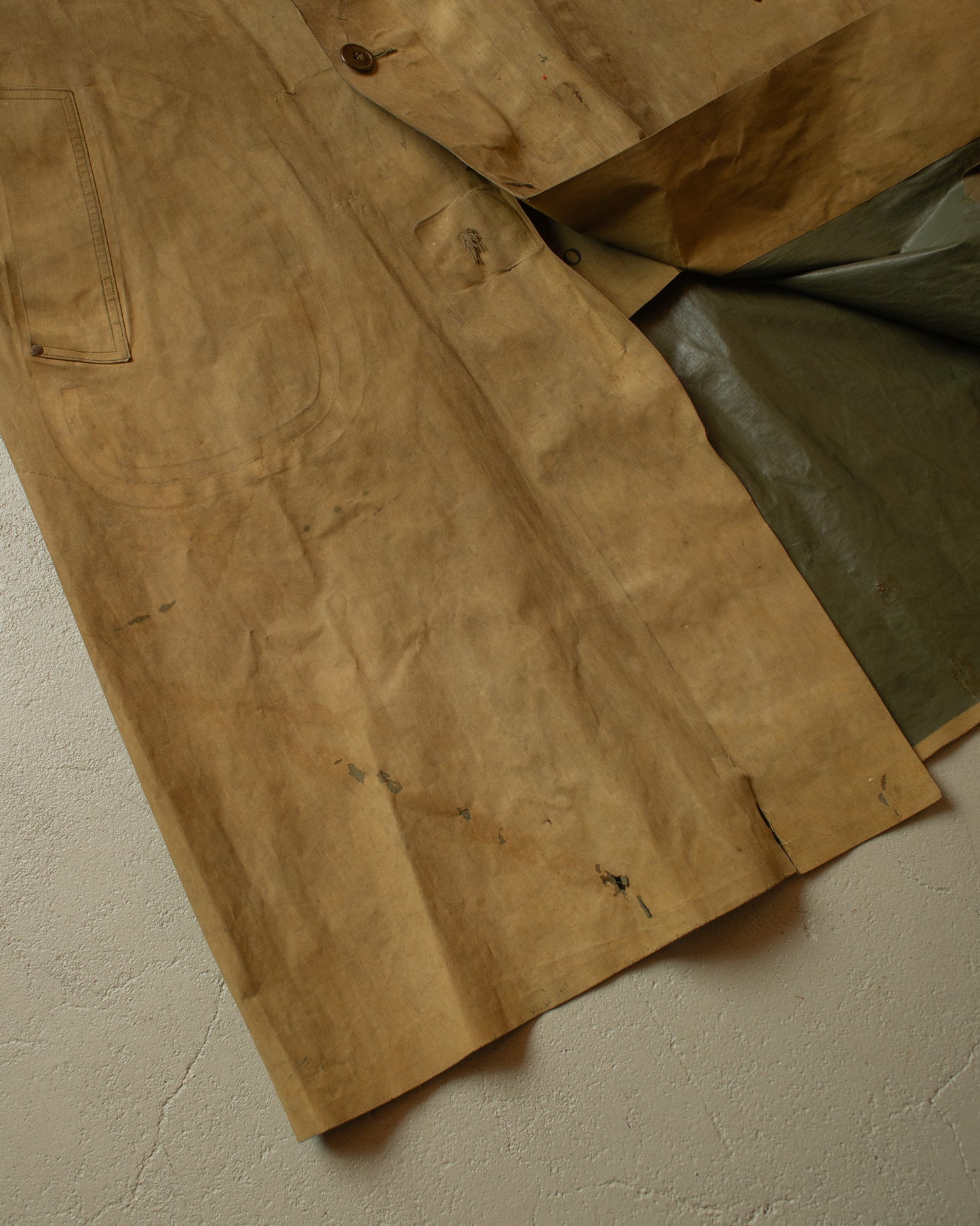 1943 US Army WW2 Rubber Rain Coat beige - M