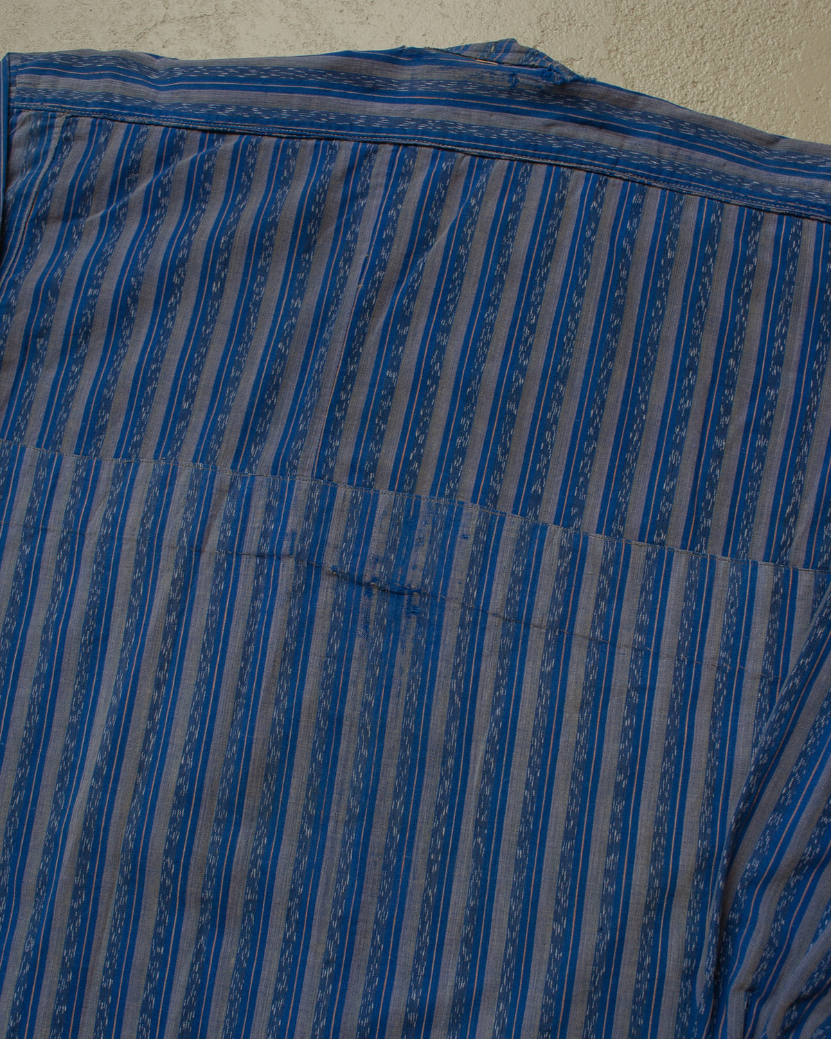 ca. 1920s East European Homemade striped Work Shirt blue - M