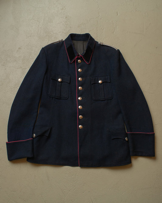 ca. 1930s German Volunteer Firefighter Wool Tunic nayvblue - M