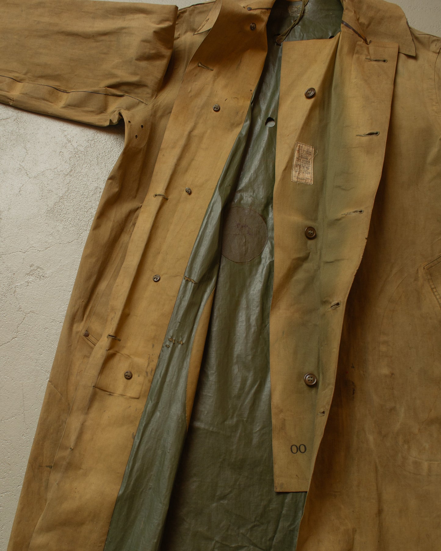 1943 US Army WW2 Rubber Rain Coat beige - M