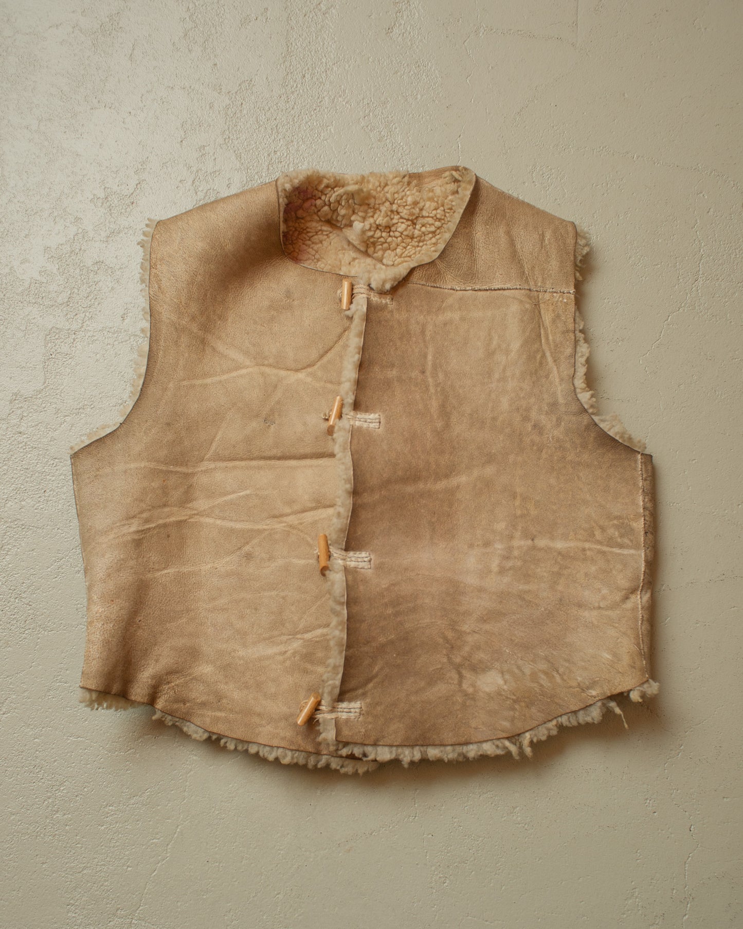 1940s German WW2 Sheepskin Vest grey - M