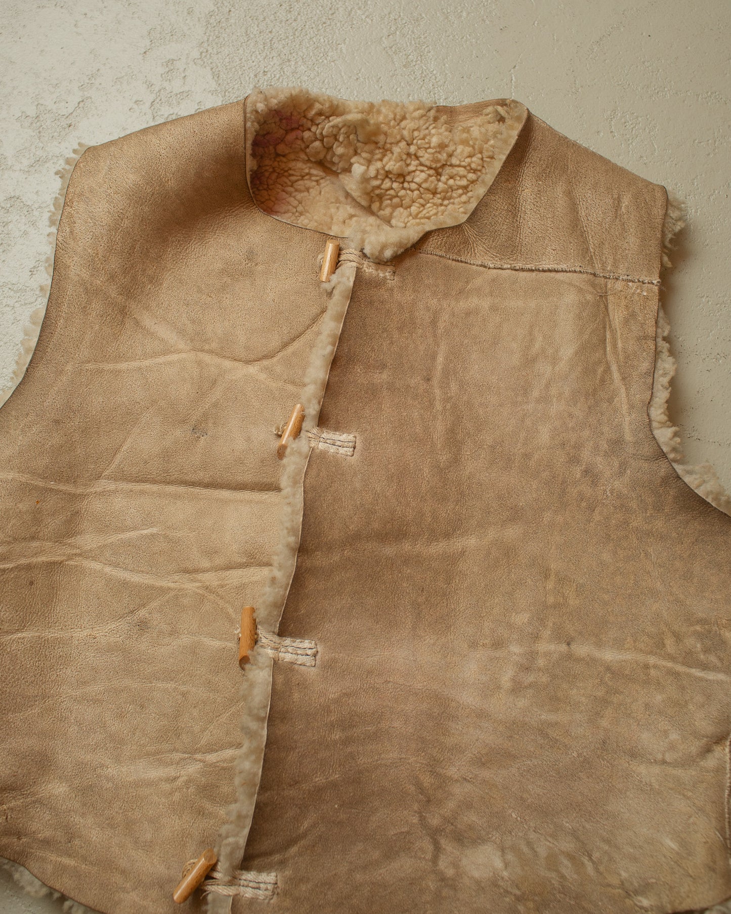 1940s German WW2 Sheepskin Vest grey - M