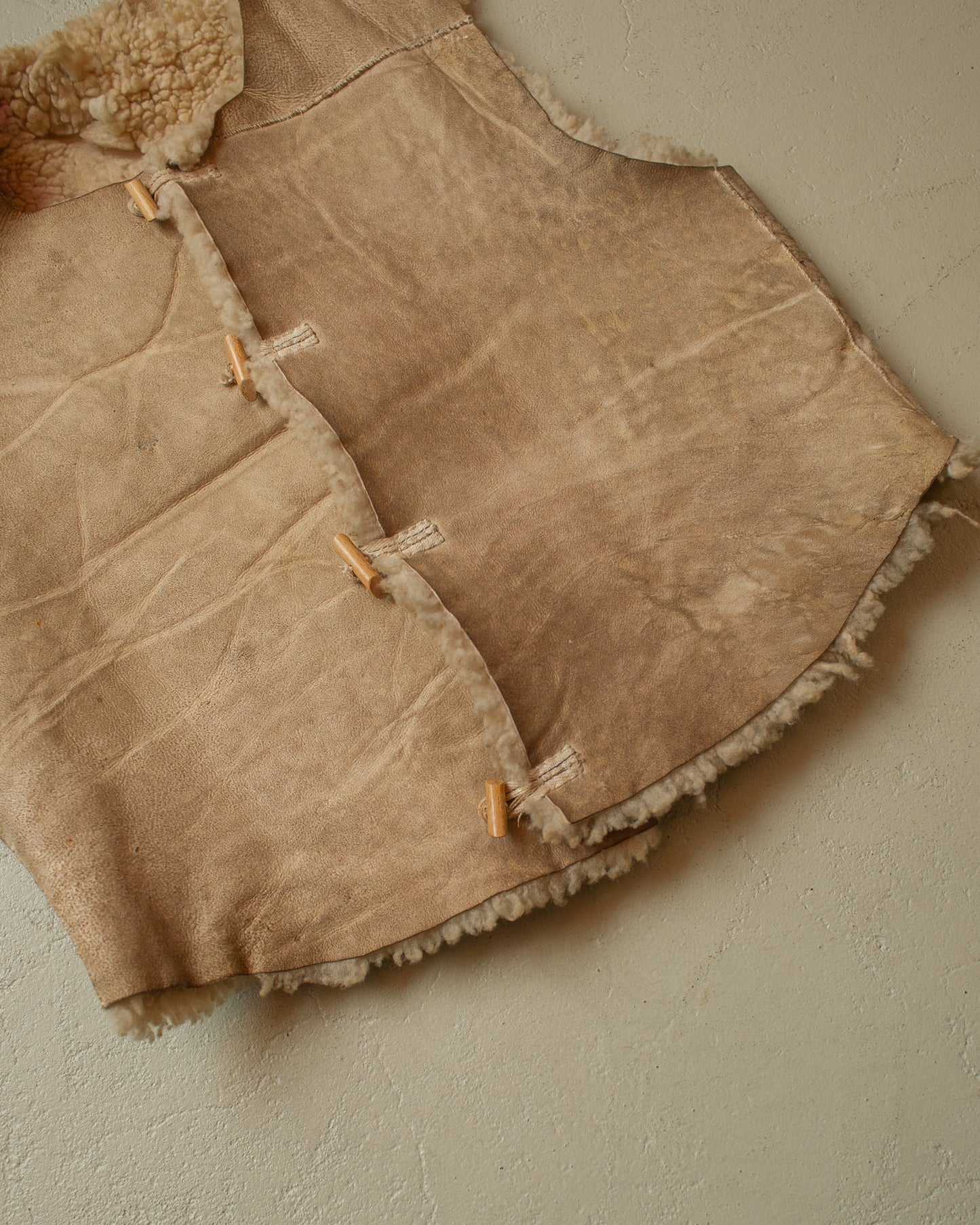 1940s German WW2 Sheepskin Vest grey - M
