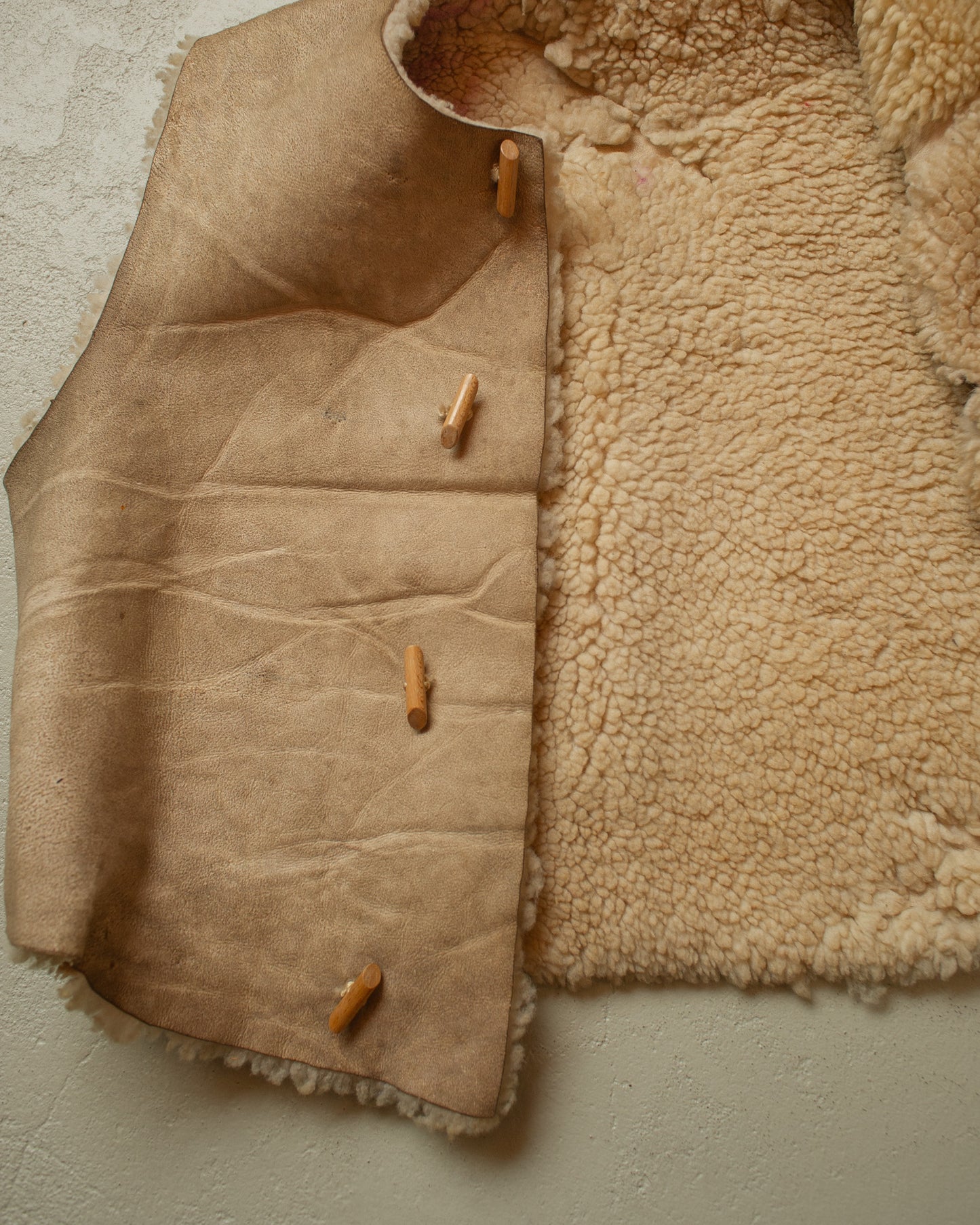 1940s German WW2 Sheepskin Vest grey - M