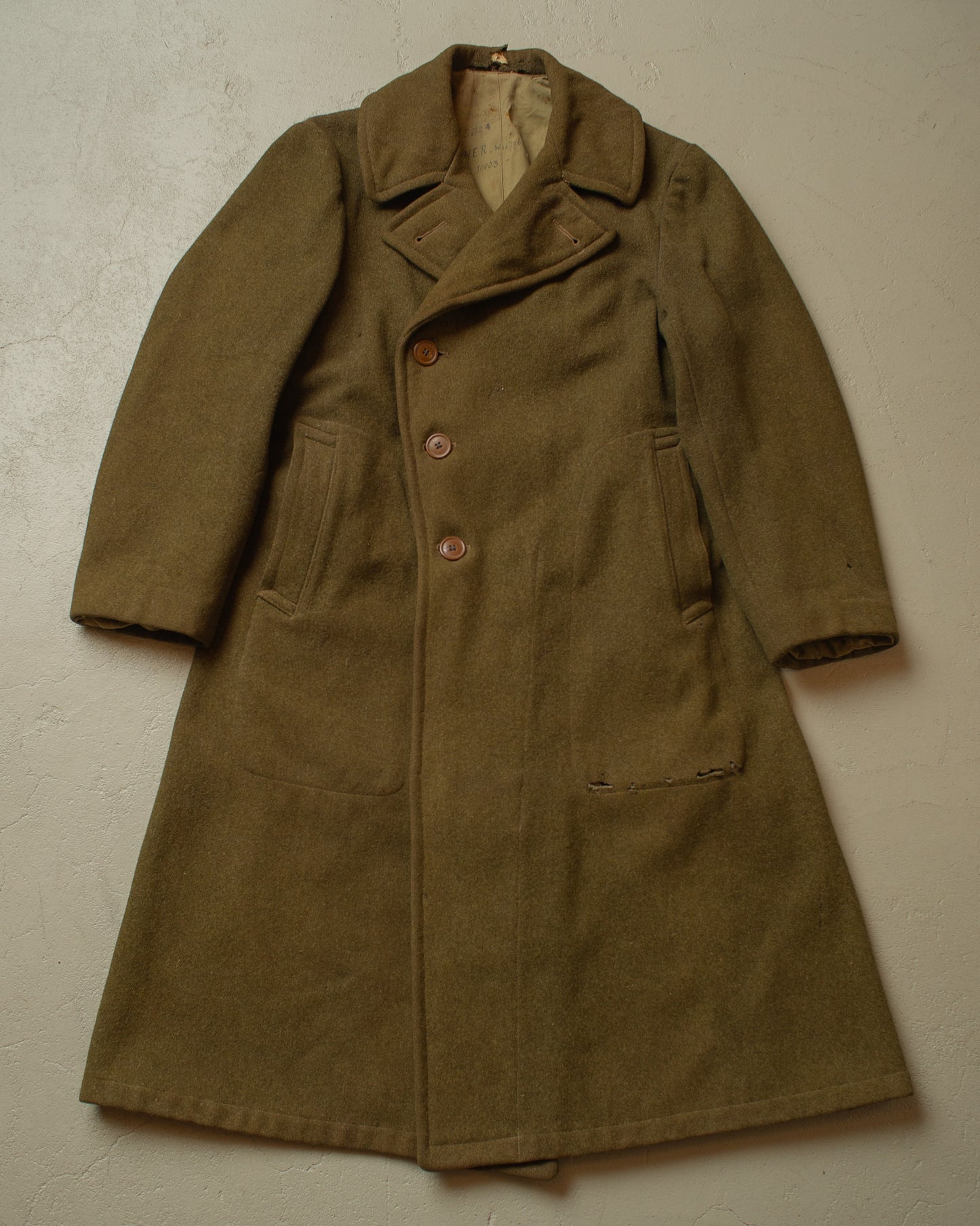 1940s WW2 US Army M39 Wool Great Coat khaki - M