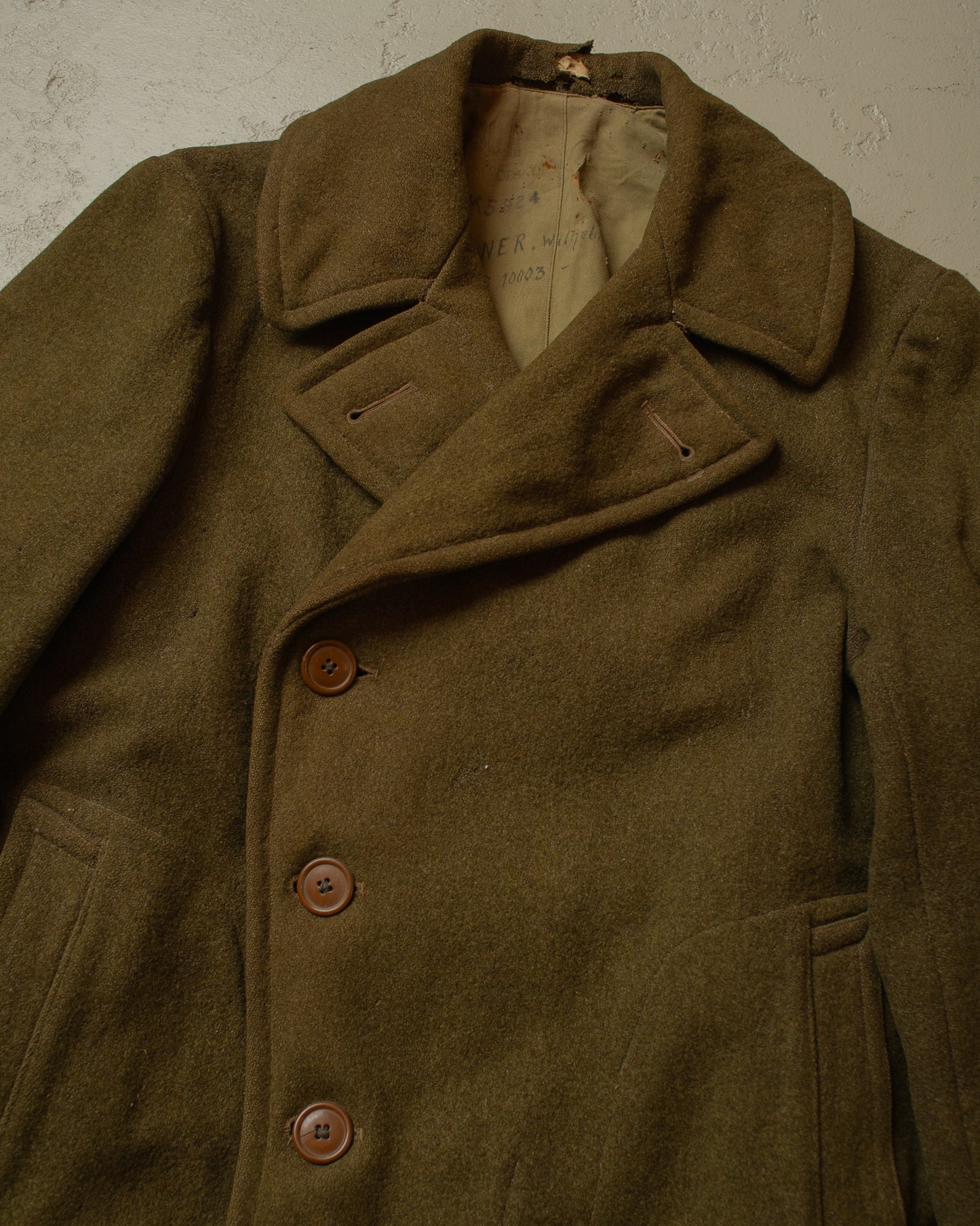 1940s WW2 US Army M39 Wool Great Coat khaki - M