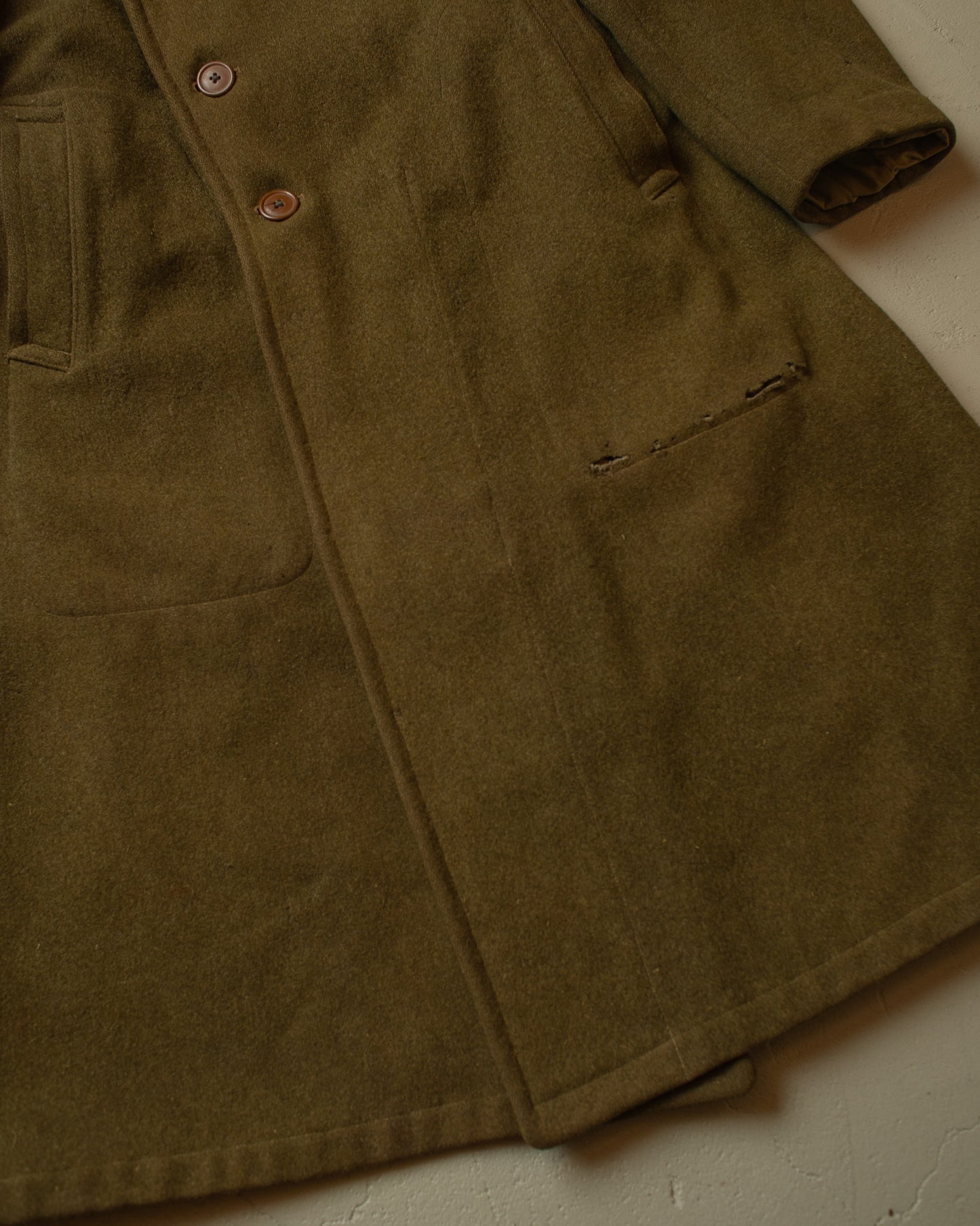 1940s WW2 US Army M39 Wool Great Coat khaki - M