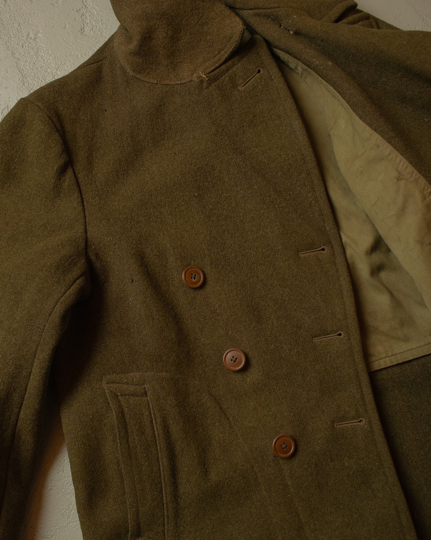 1940s WW2 US Army M39 Wool Great Coat khaki - M