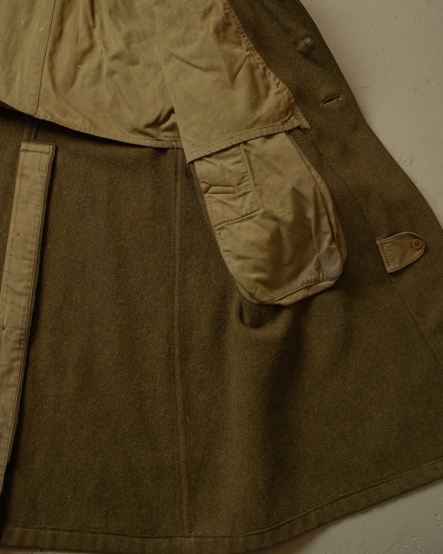 1940s WW2 US Army M39 Wool Great Coat khaki - M