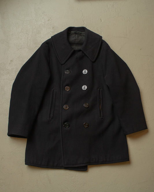 1930s US Navy Wool Pea Coat navyblue - M
