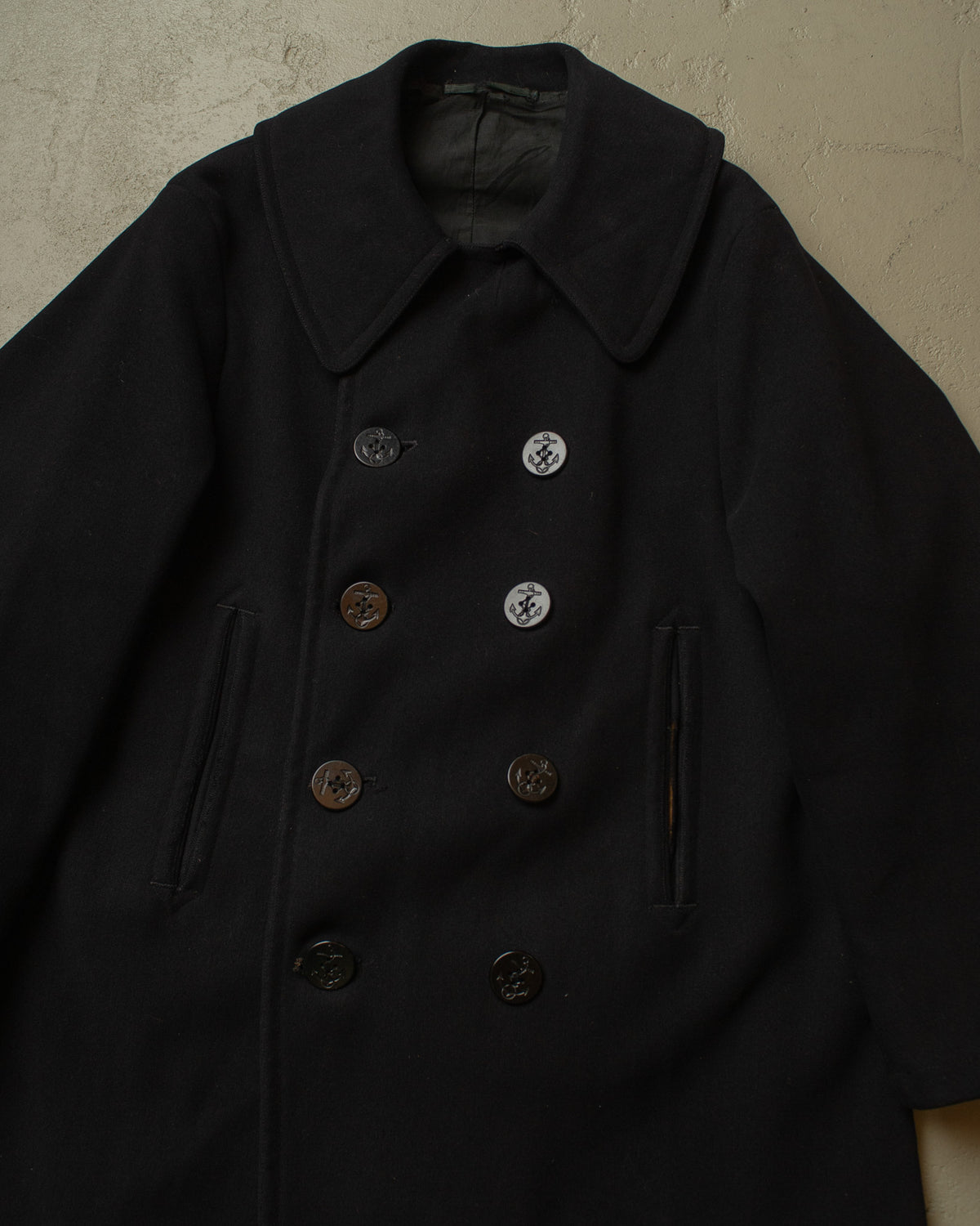 1930s US Navy Wool Pea Coat navyblue - M