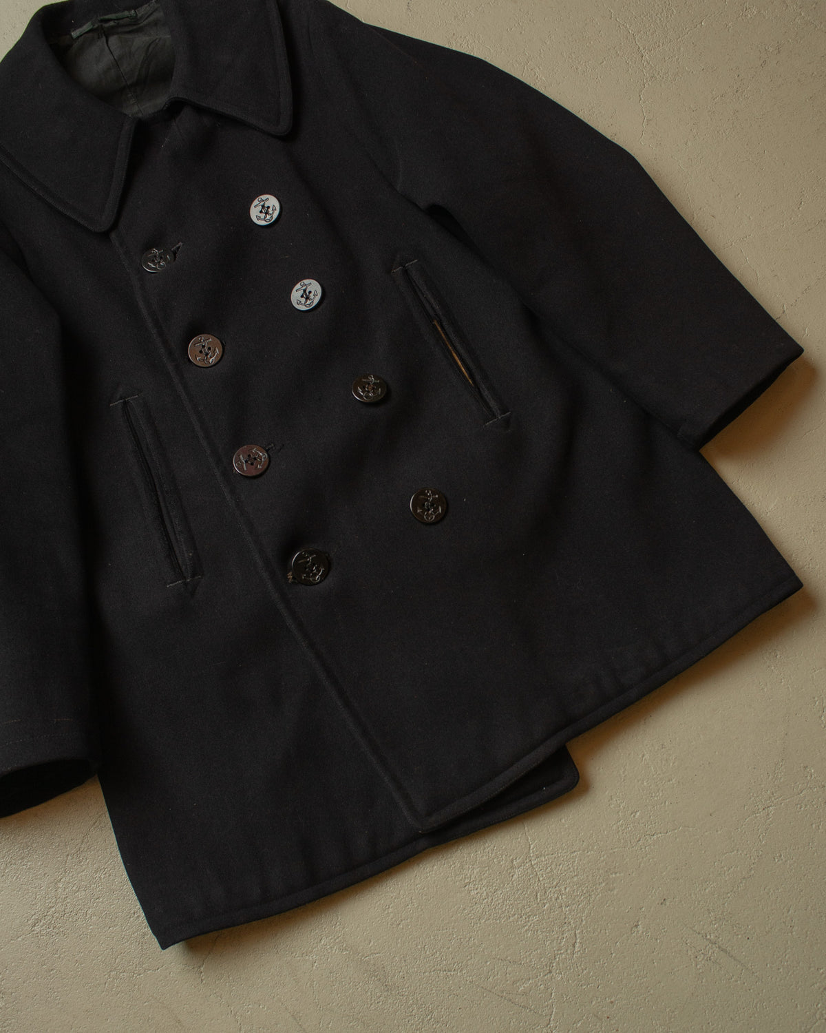 1930s US Navy Wool Pea Coat navyblue - M