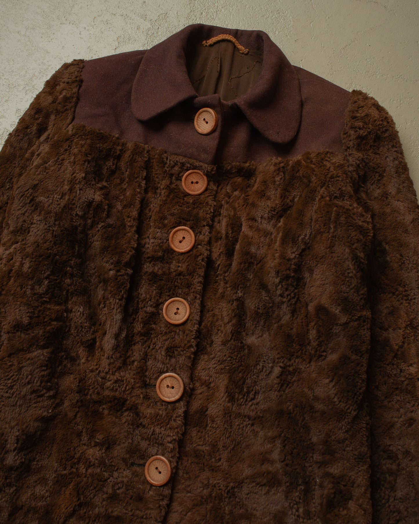 1940s Womens Short Fur Jacket brown - M