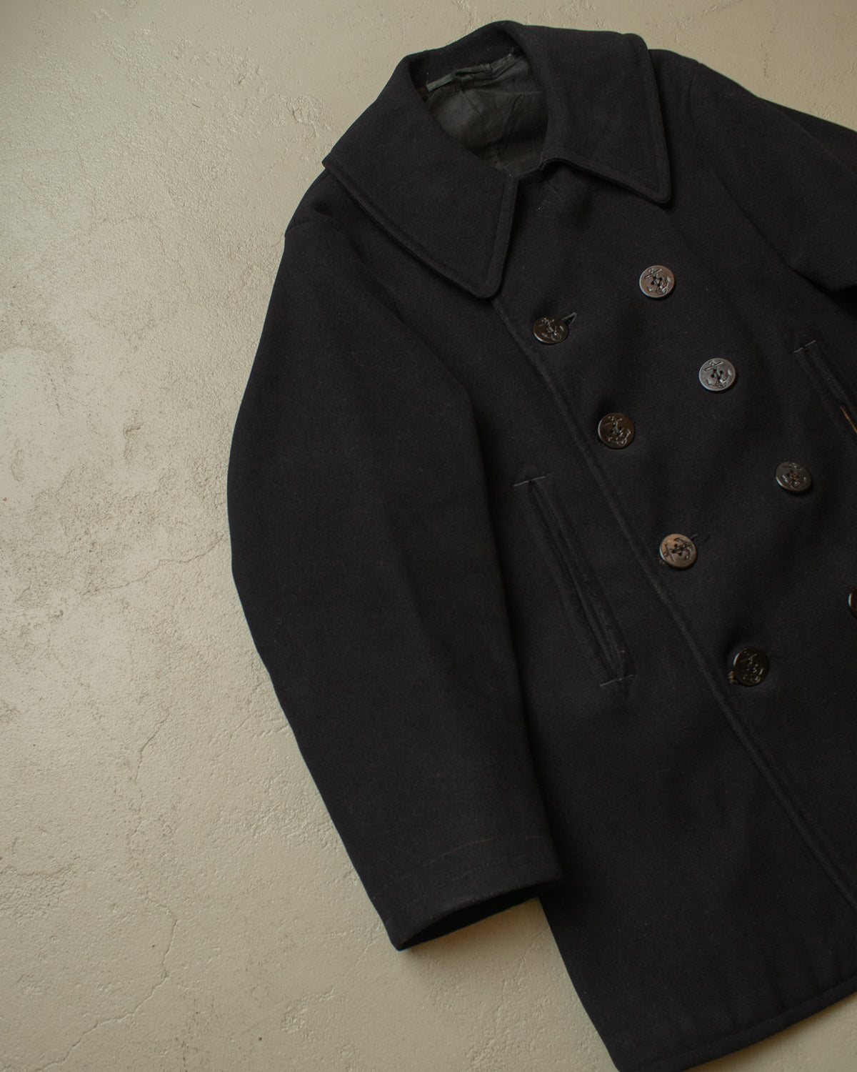 1930s US Navy Wool Pea Coat navyblue - M