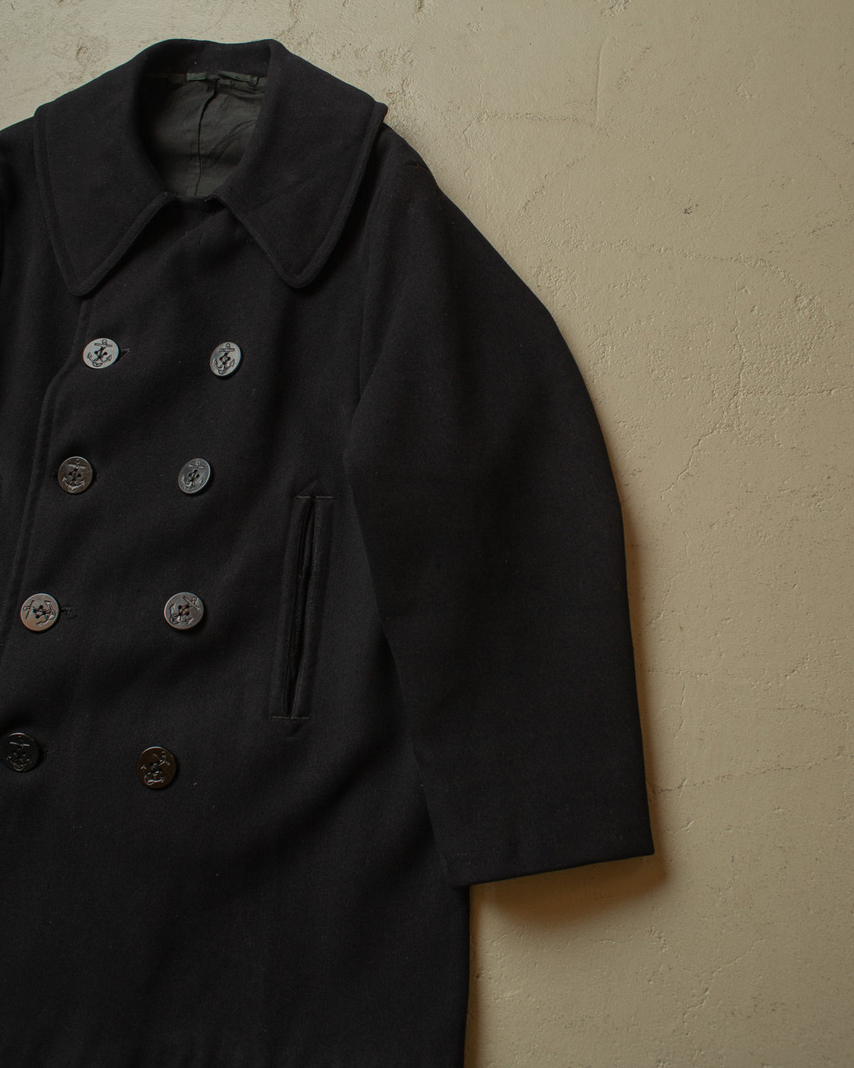 1930s US Navy Wool Pea Coat navyblue - M