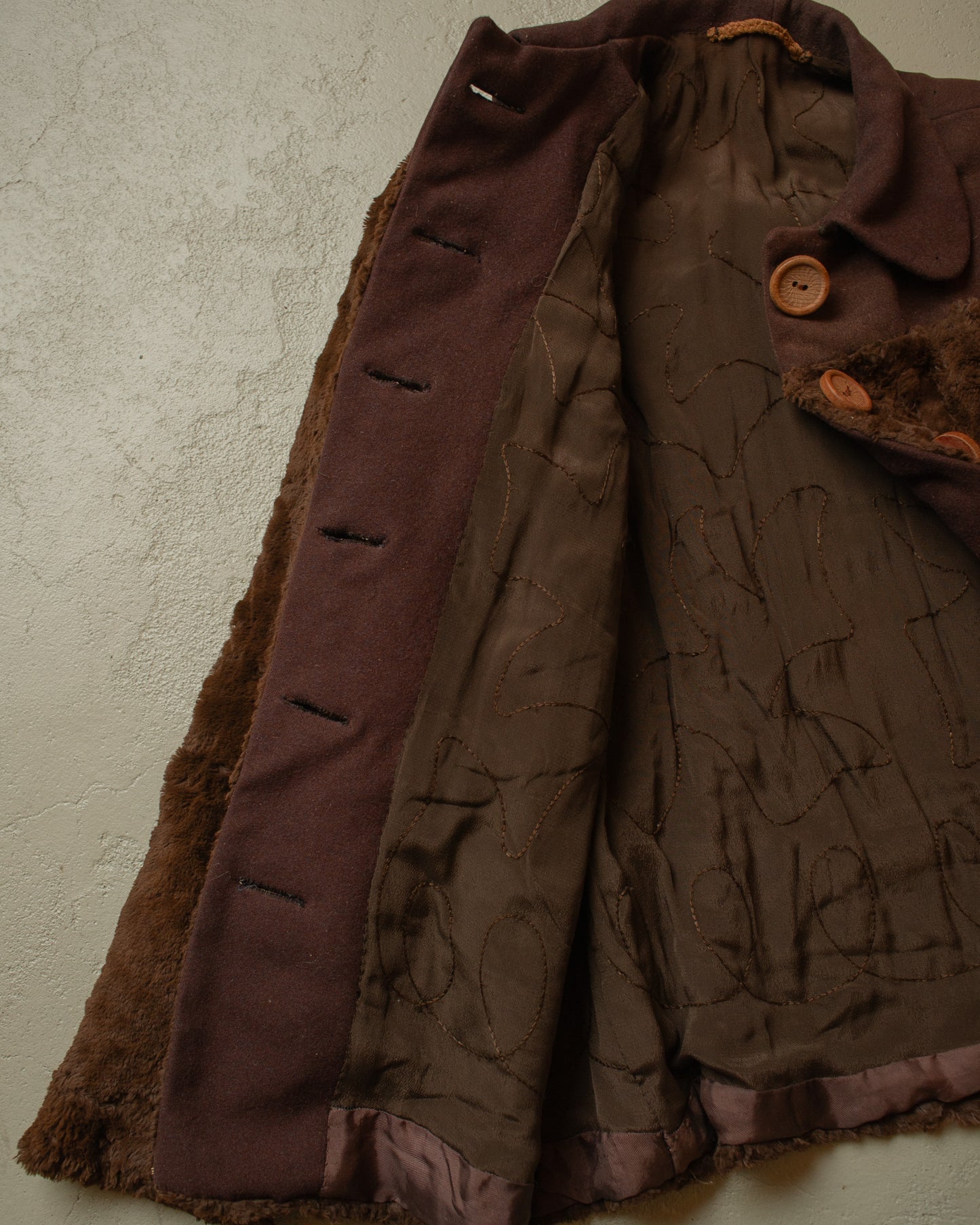 1940s Womens Short Fur Jacket brown - M