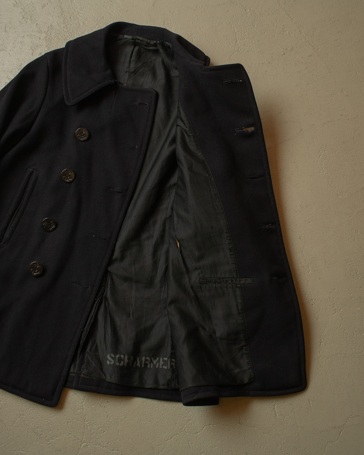 1930s US Navy Wool Pea Coat navyblue - M