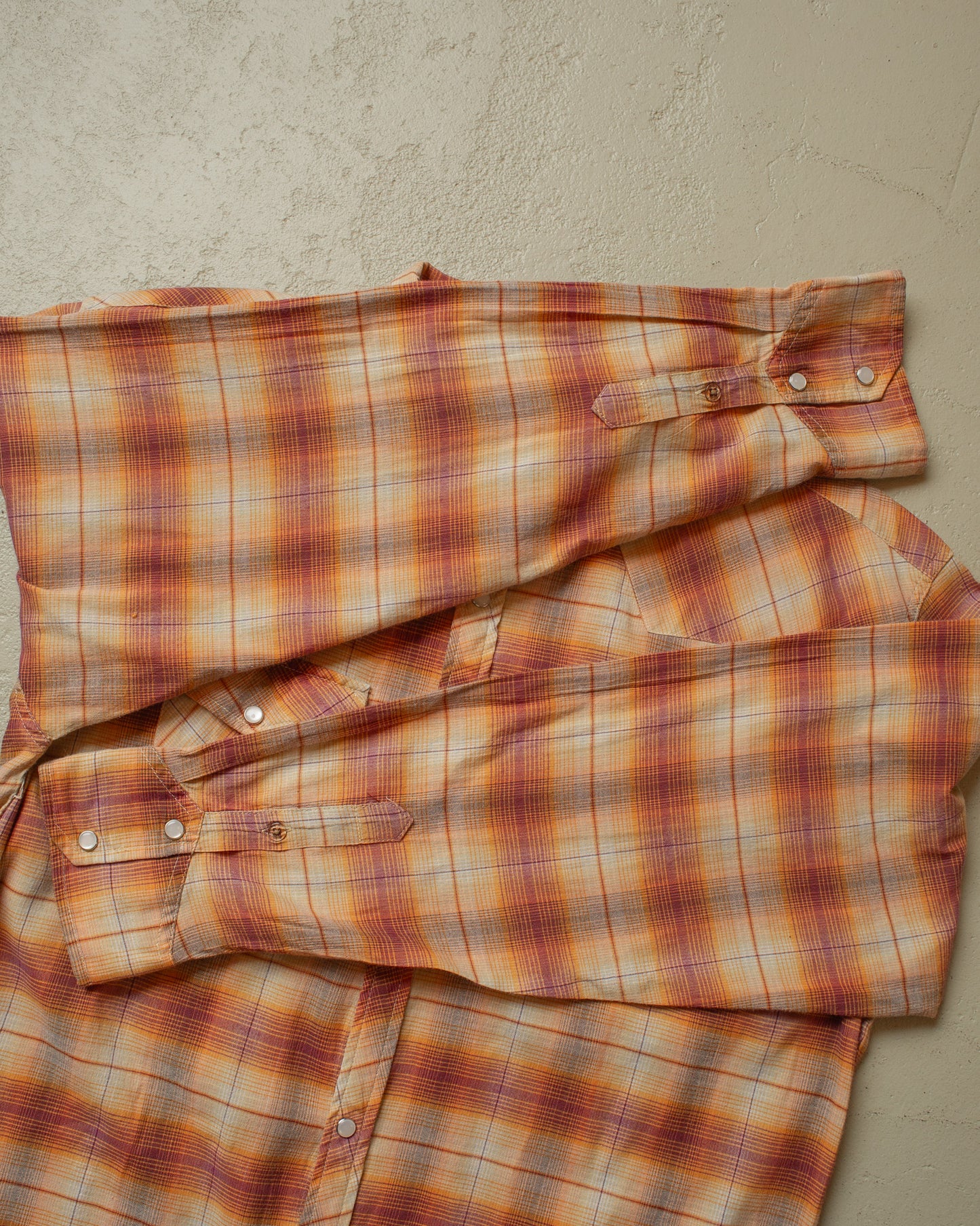 1980s Levi´s Pearl Snap checkered Shirt orange - XL/XXL