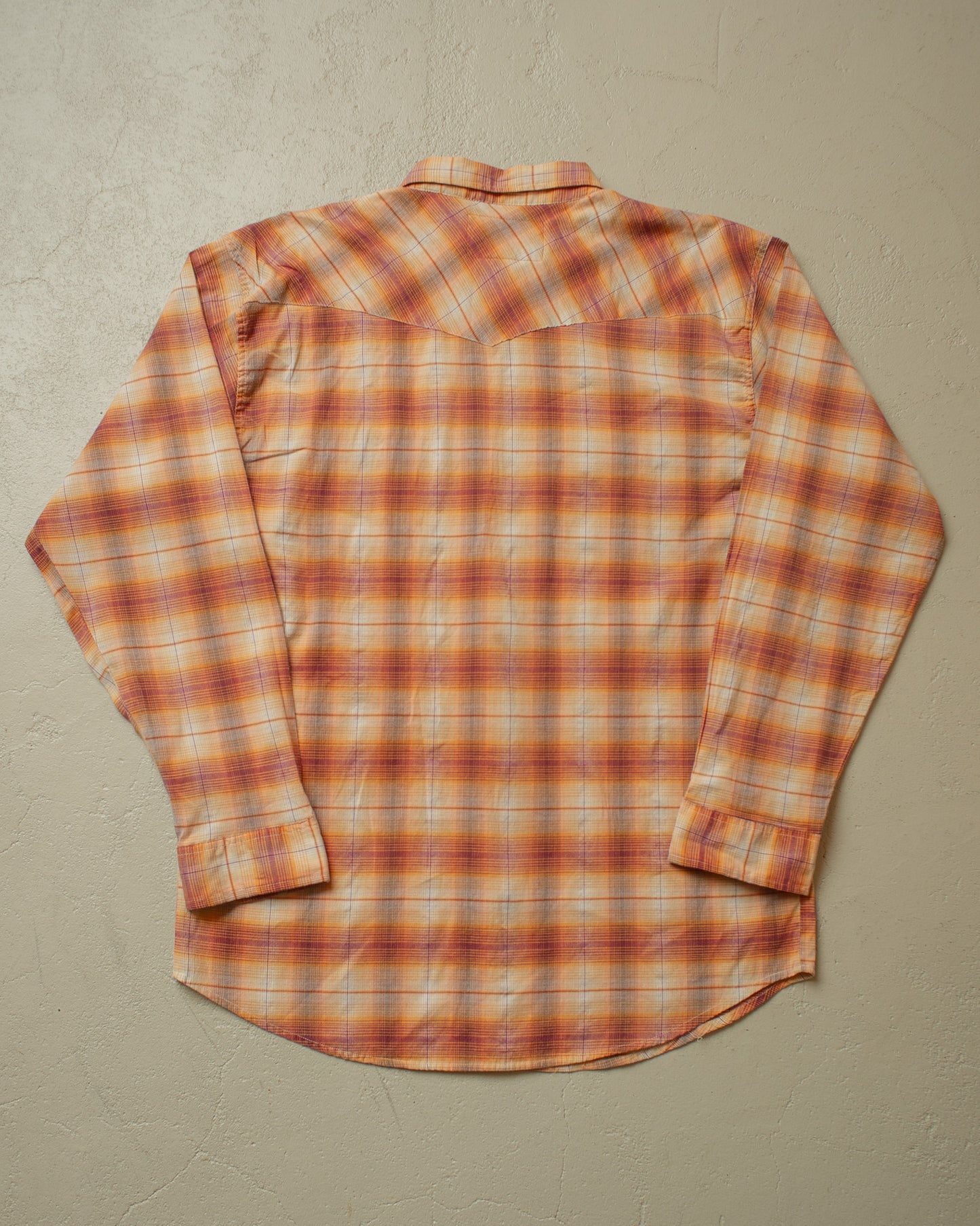 1980s Levi´s Pearl Snap checkered Shirt orange - XL/XXL