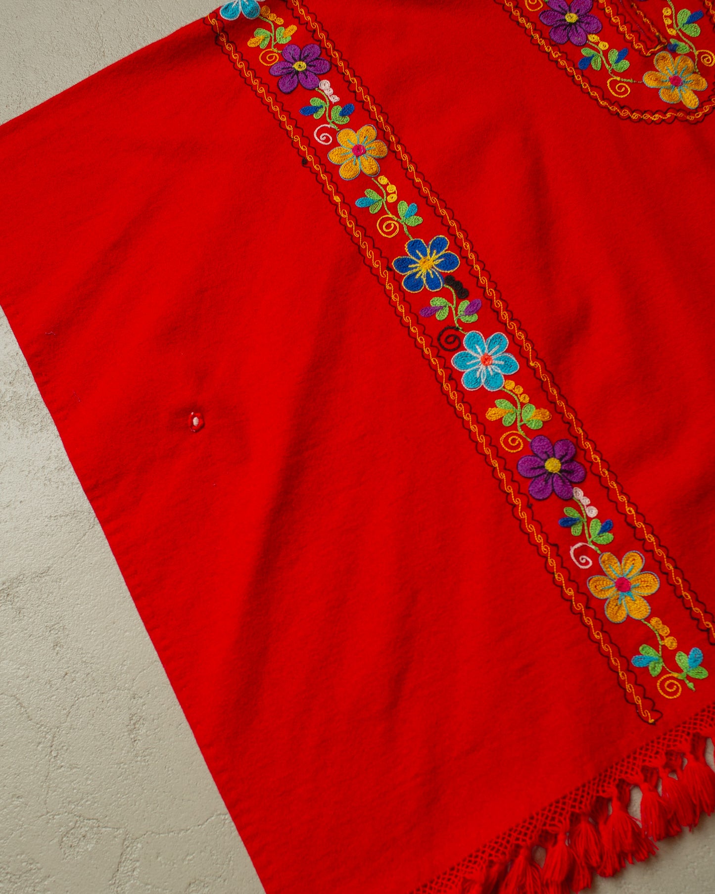 1960s/70s Handmade South American Wool Poncho - One Size