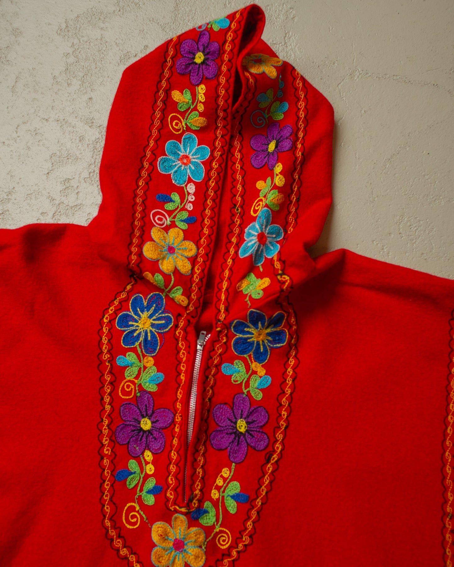 1960s/70s Handmade South American Wool Poncho - One Size