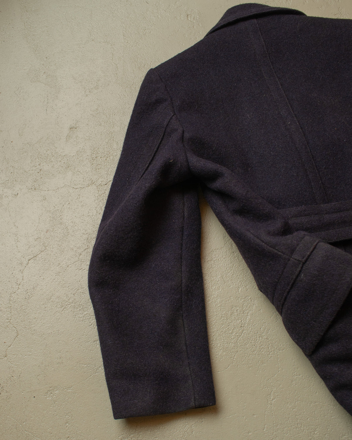 1920s German Double breasted & Belted Wool Short Coat blue - M