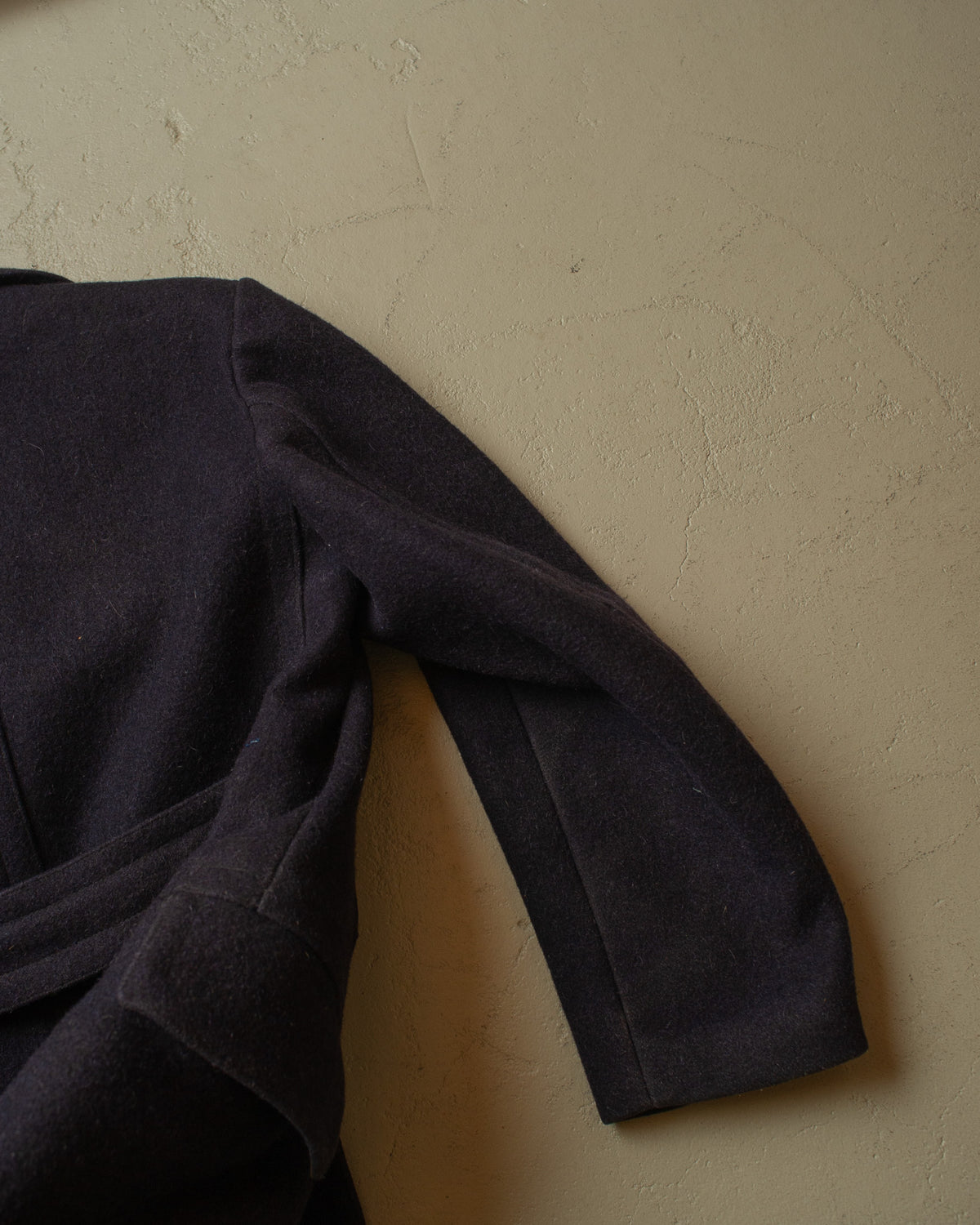 1920s German Double breasted & Belted Wool Short Coat blue - M
