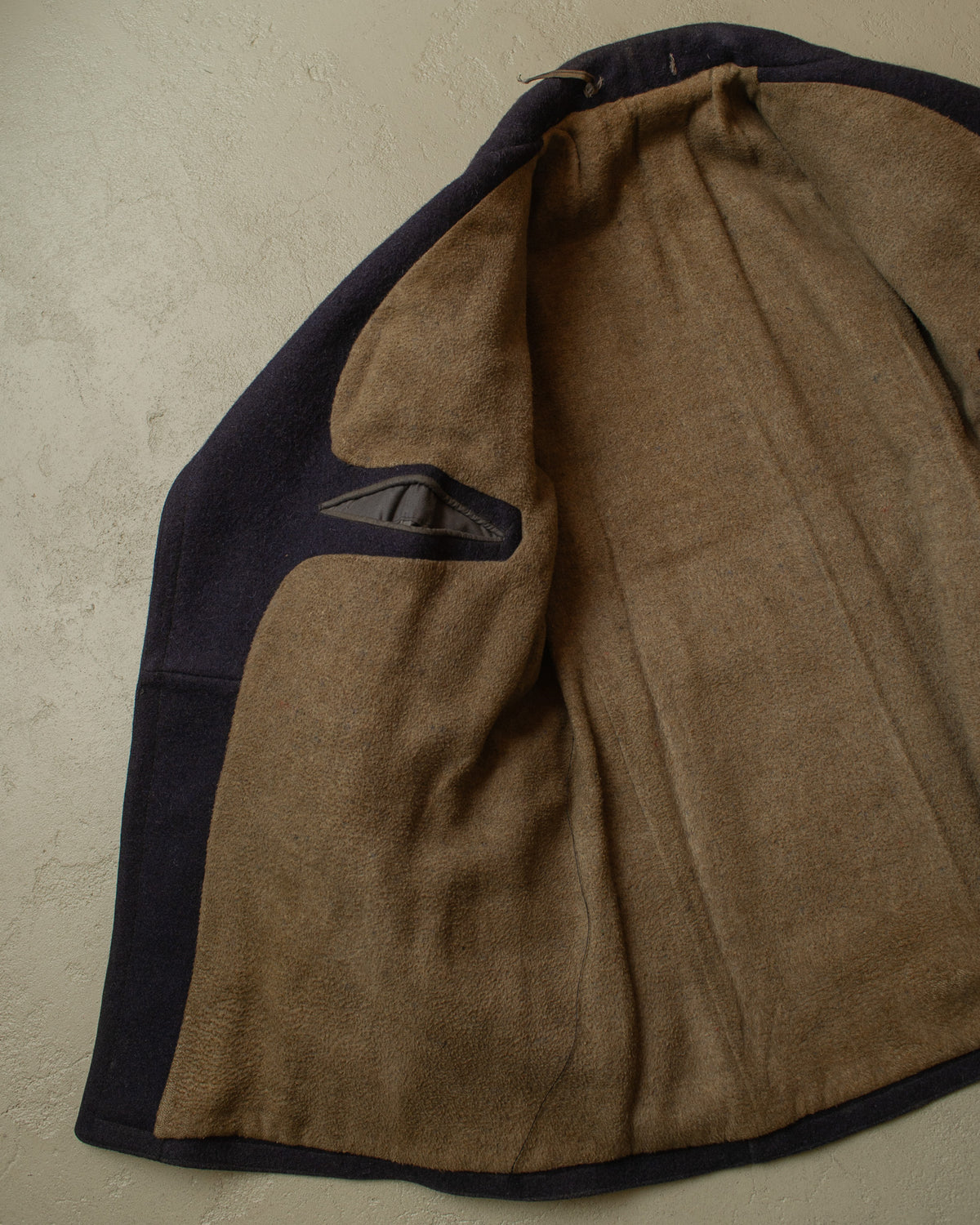 1920s German Double breasted & Belted Wool Short Coat blue - M