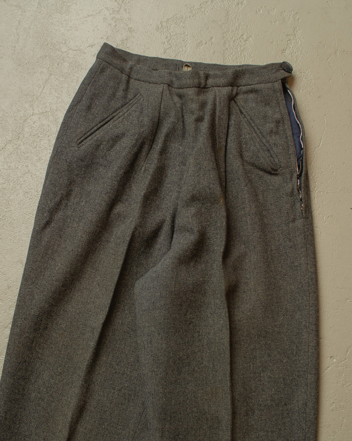1940s German Womens Wool Ski Pants grey - W24,5 L26