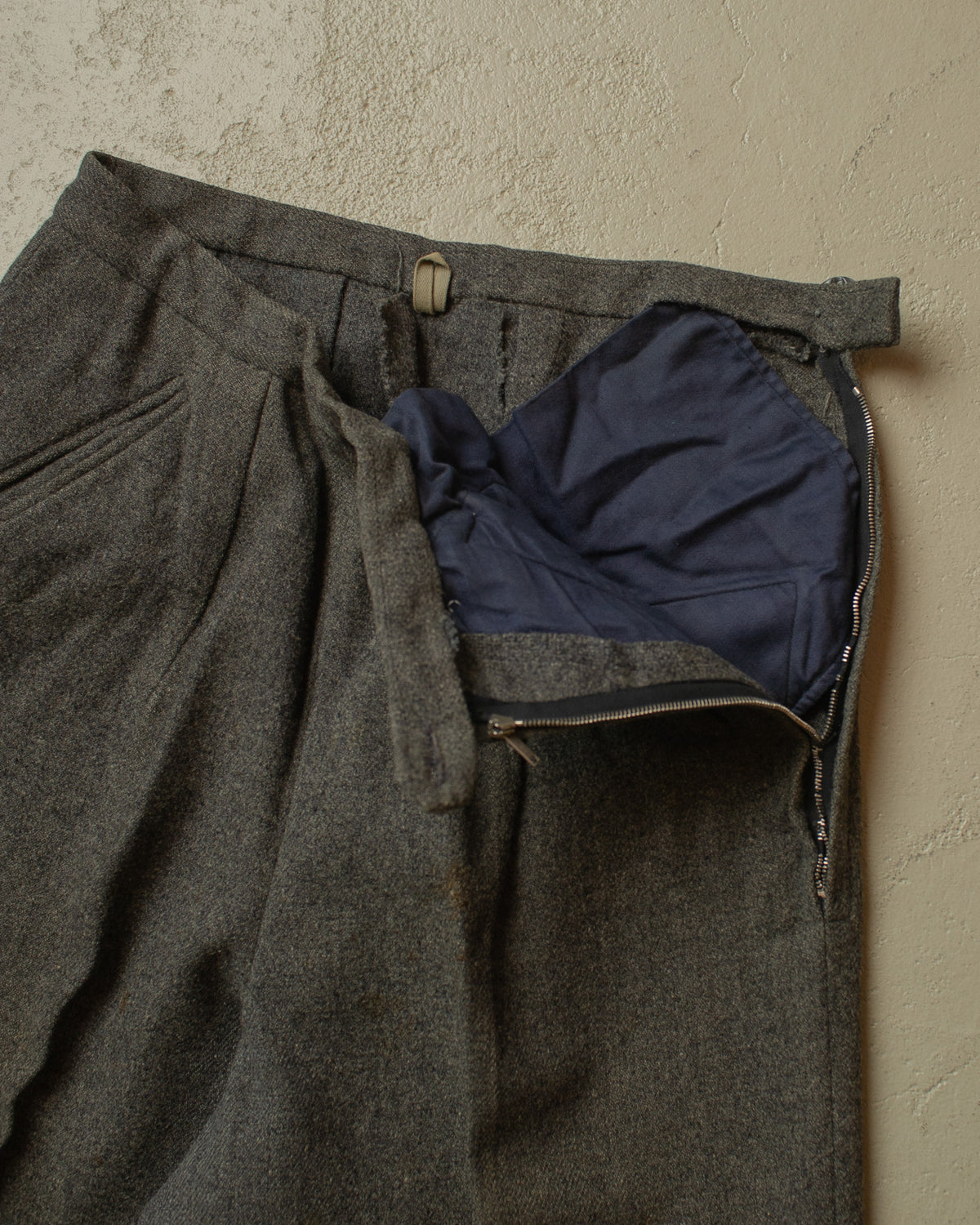 1940s German Womens Wool Ski Pants grey - W24,5 L26