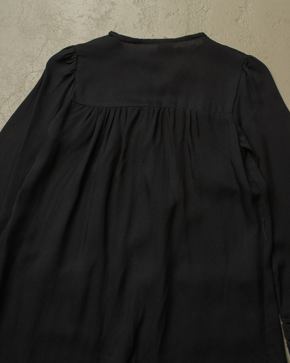 ca. 1960s British Womens Rayon Lace Shirt black - S