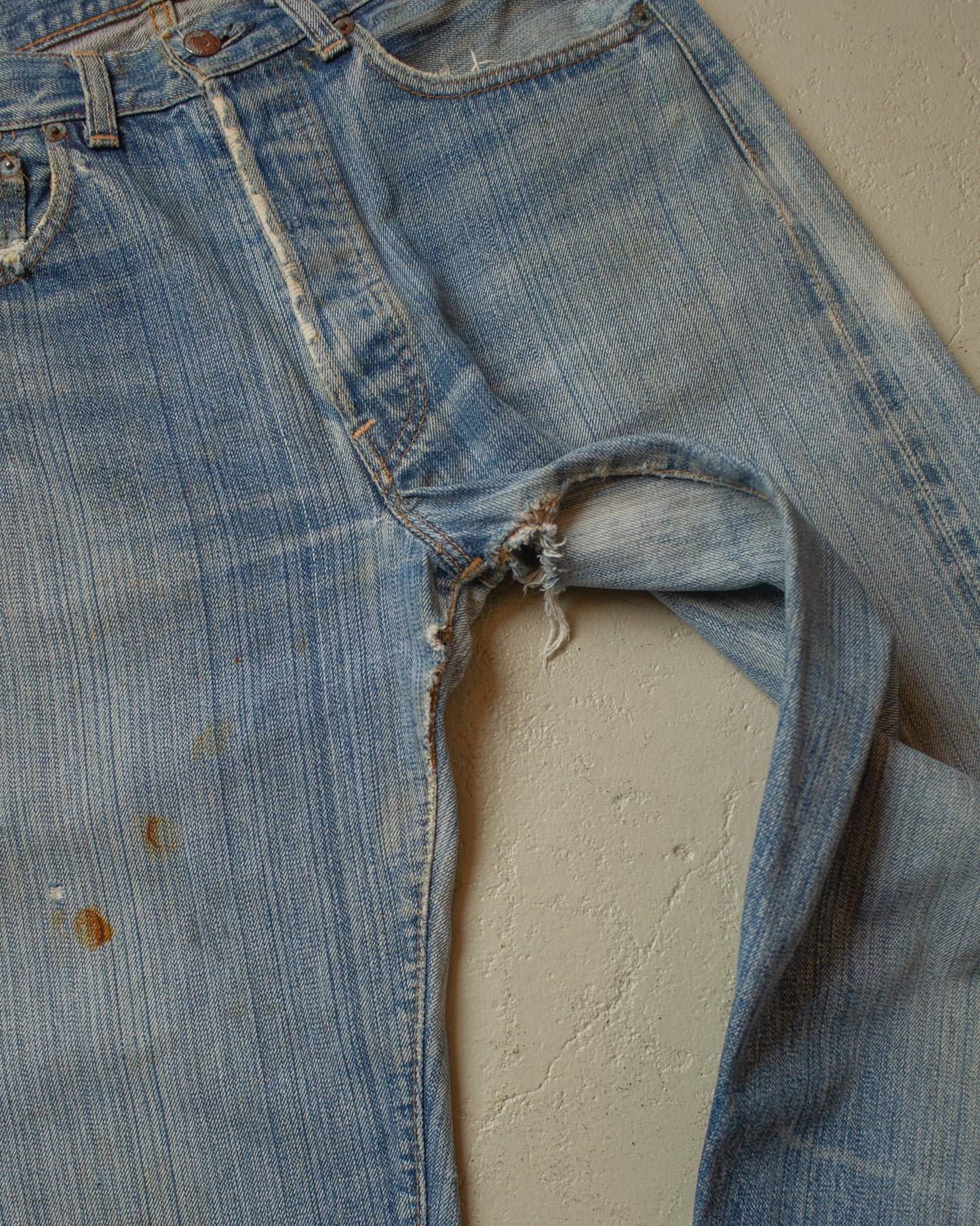 1980s thrashed Levi´s 501 Selvedge Jeans blue - W31 L30