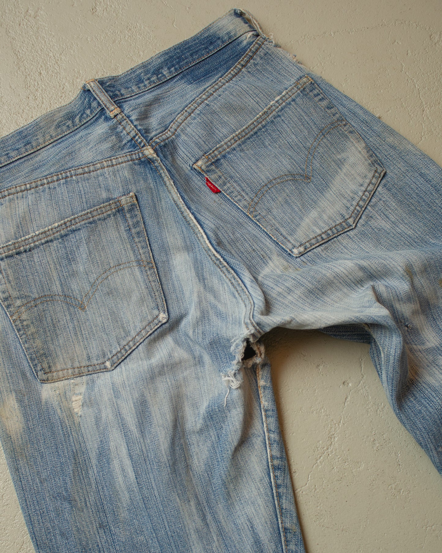 1980s thrashed Levi´s 501 Selvedge Jeans blue - W31 L30