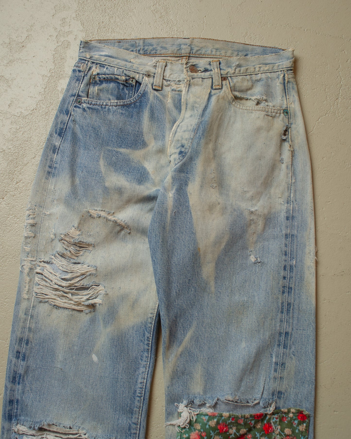 1980s thrashed Levi´s 501 Selvedge Jeans blue - W29 L30