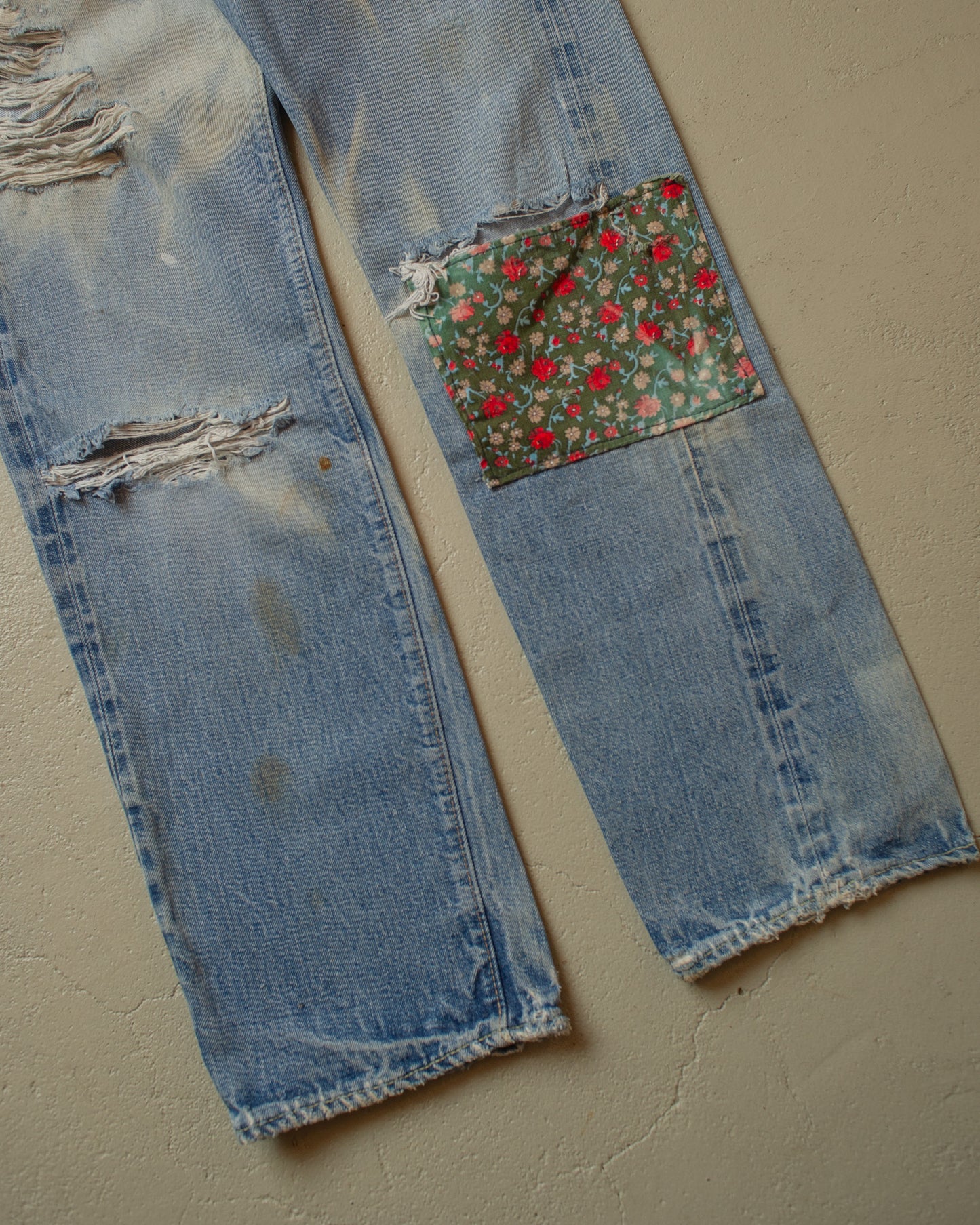 1980s thrashed Levi´s 501 Selvedge Jeans blue - W29 L30