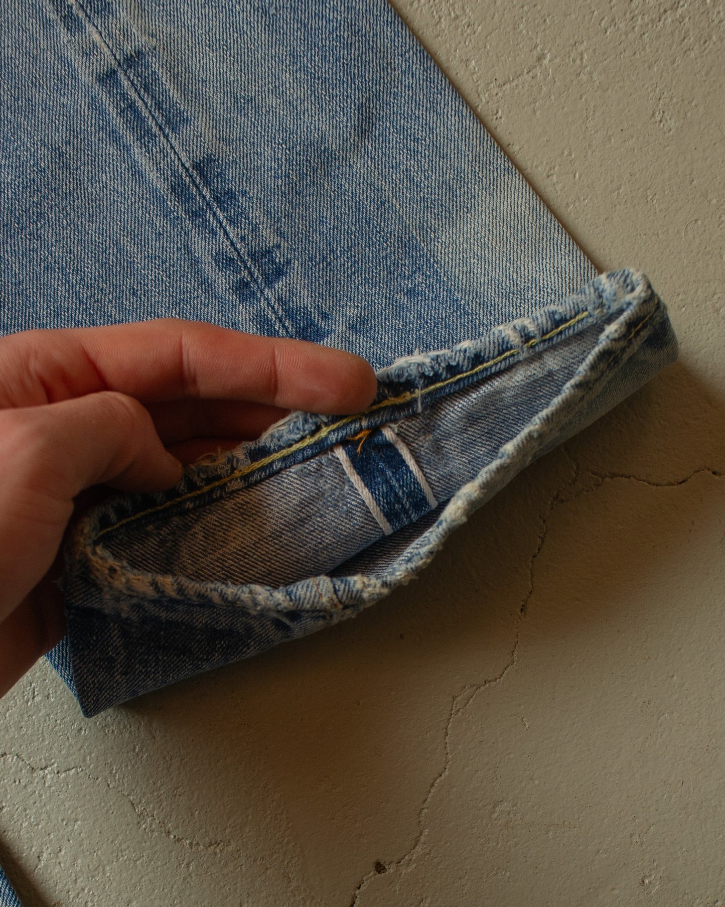 1980s thrashed Levi´s 501 Selvedge Jeans blue - W29 L30