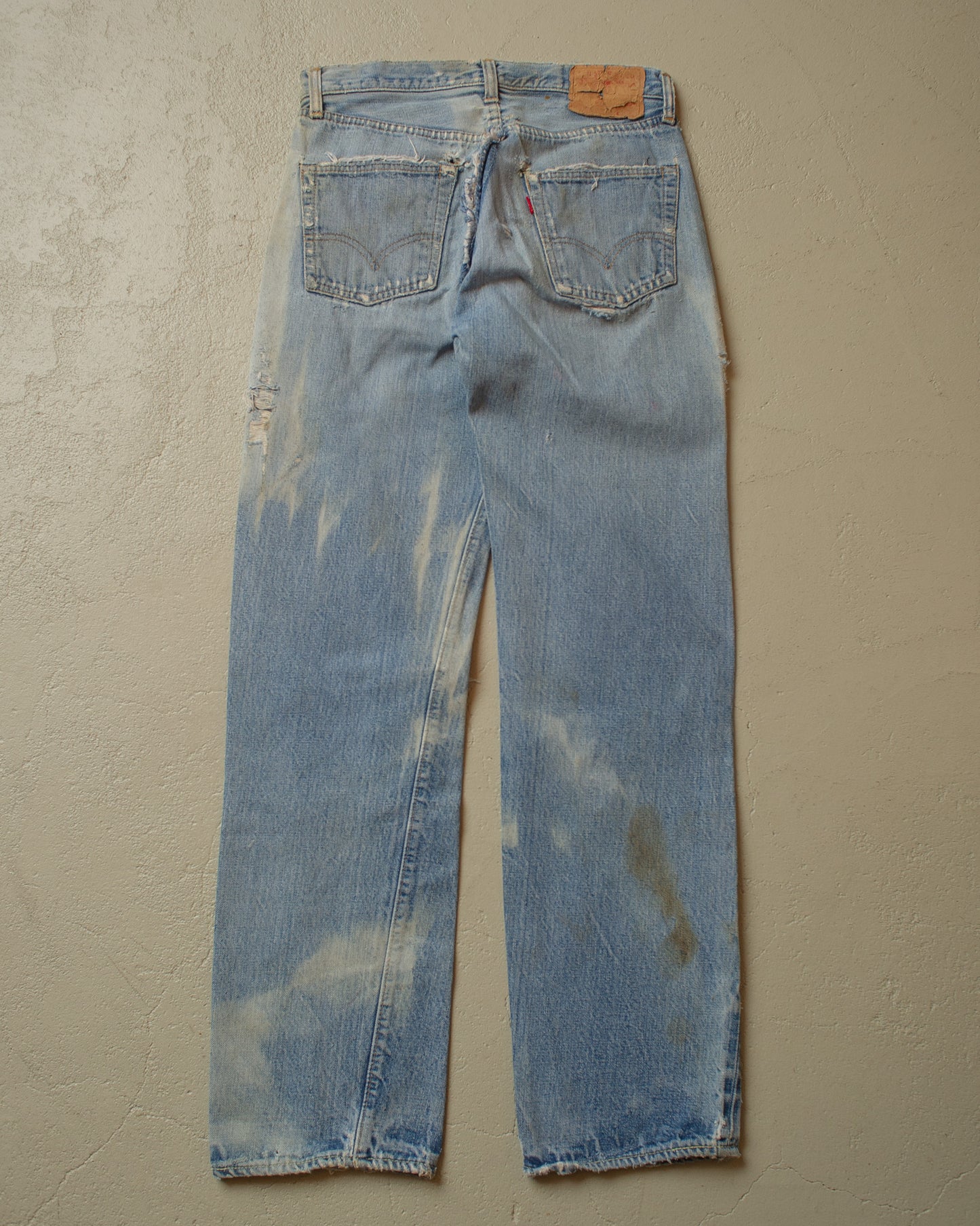 1980s thrashed Levi´s 501 Selvedge Jeans blue - W29 L30