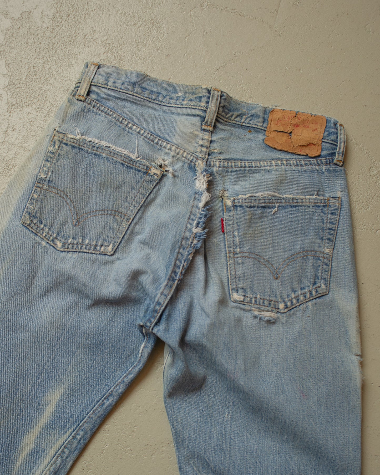 1980s thrashed Levi´s 501 Selvedge Jeans blue - W29 L30