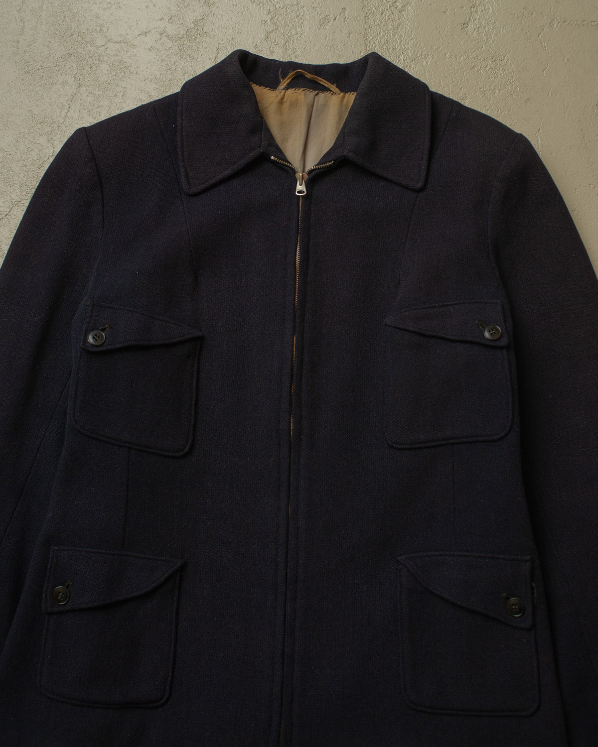 1930s German Womens "ADEFA" 4 Pocket Ski Wool Jacket navyblue - M