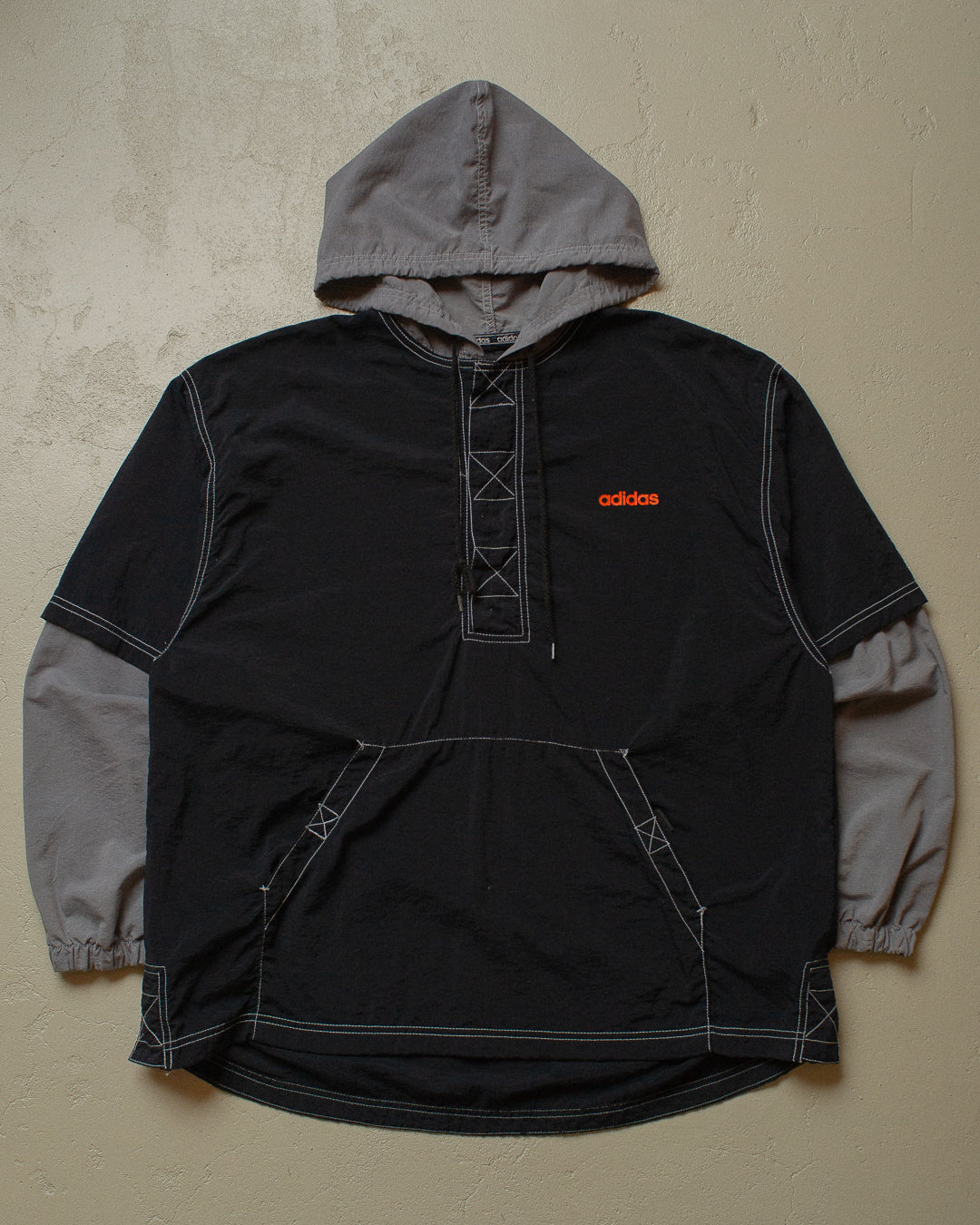 1996 Adidas Streetball Windbreaker black/grey - XL