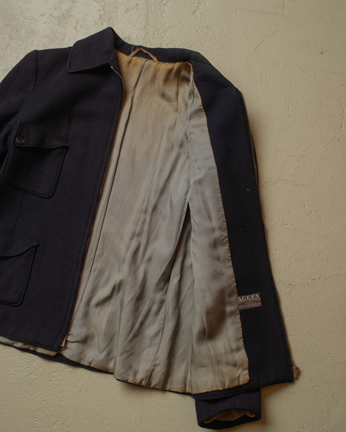 1930s German Womens "ADEFA" 4 Pocket Ski Wool Jacket navyblue - M
