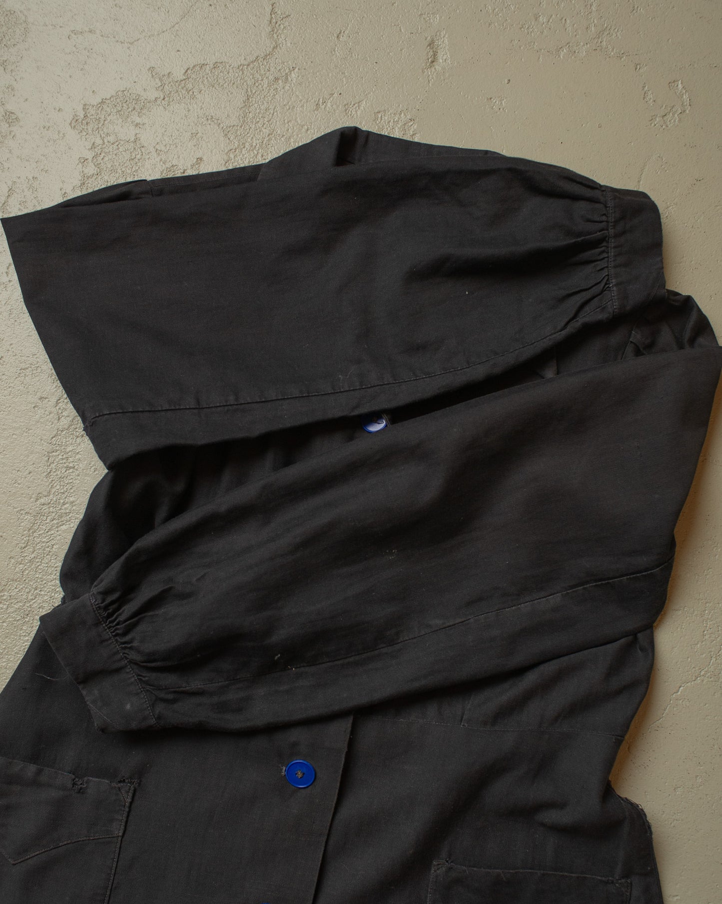 1920s/30s Womens French Handsewn Work Dress black - S/M