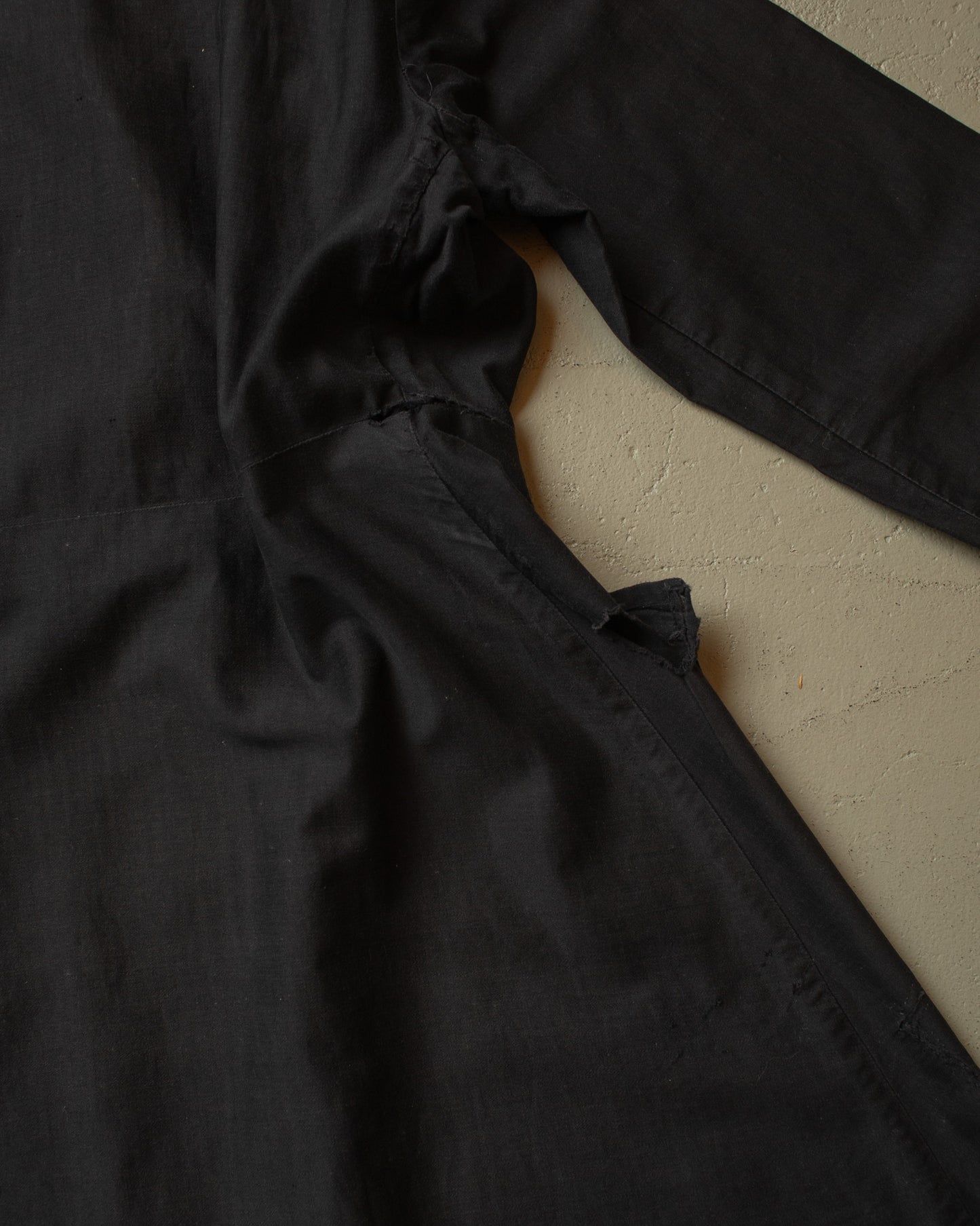 1920s/30s Womens French Handsewn Work Dress black - S/M