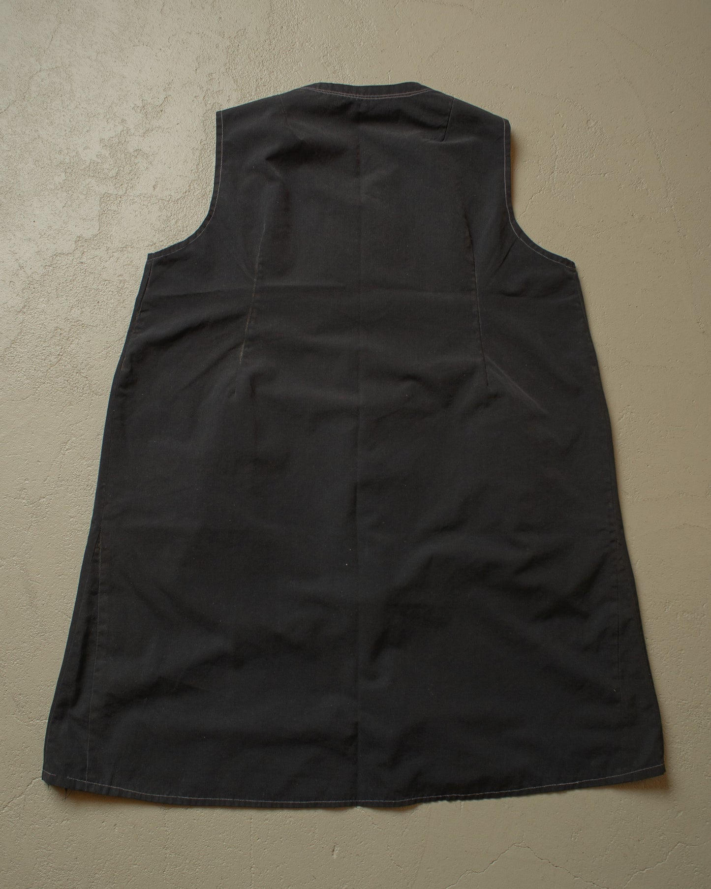 1920s/30s French Handsewn Sleeveless Work Dress black - S-L