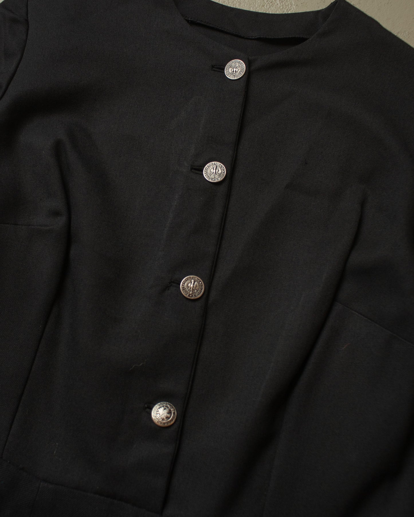 1940s/50s Austrian Embroidered Folk Dress black - M/L
