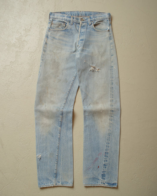 1982 Levi´s 501 Selvedge distressed Jeans blue - W28 L30